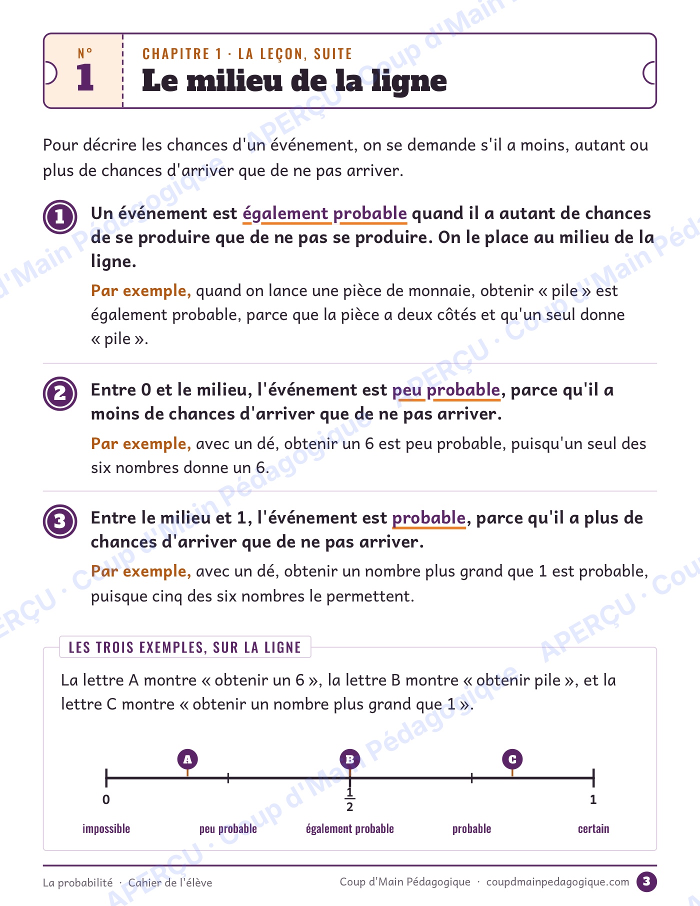 Page 8 — La probabilité — 5e-6e année, unité complète