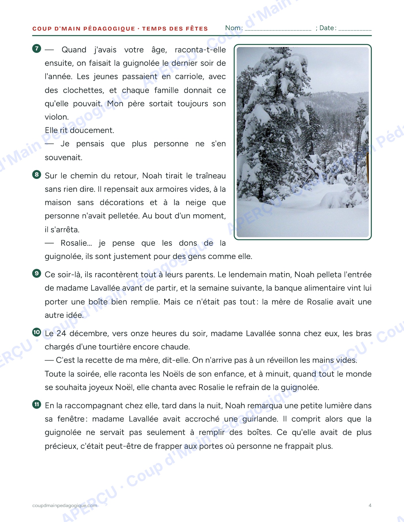 Page 4 — Trousse du temps des Fêtes — 4e-8e année