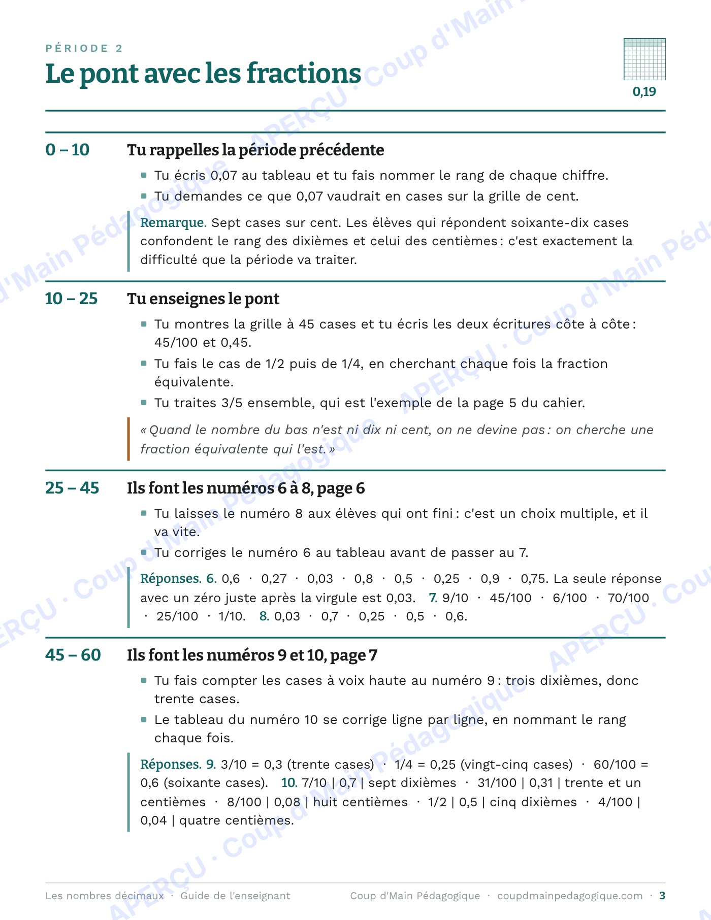 Page 4 — Les nombres décimaux — 5e-6e année, unité complète