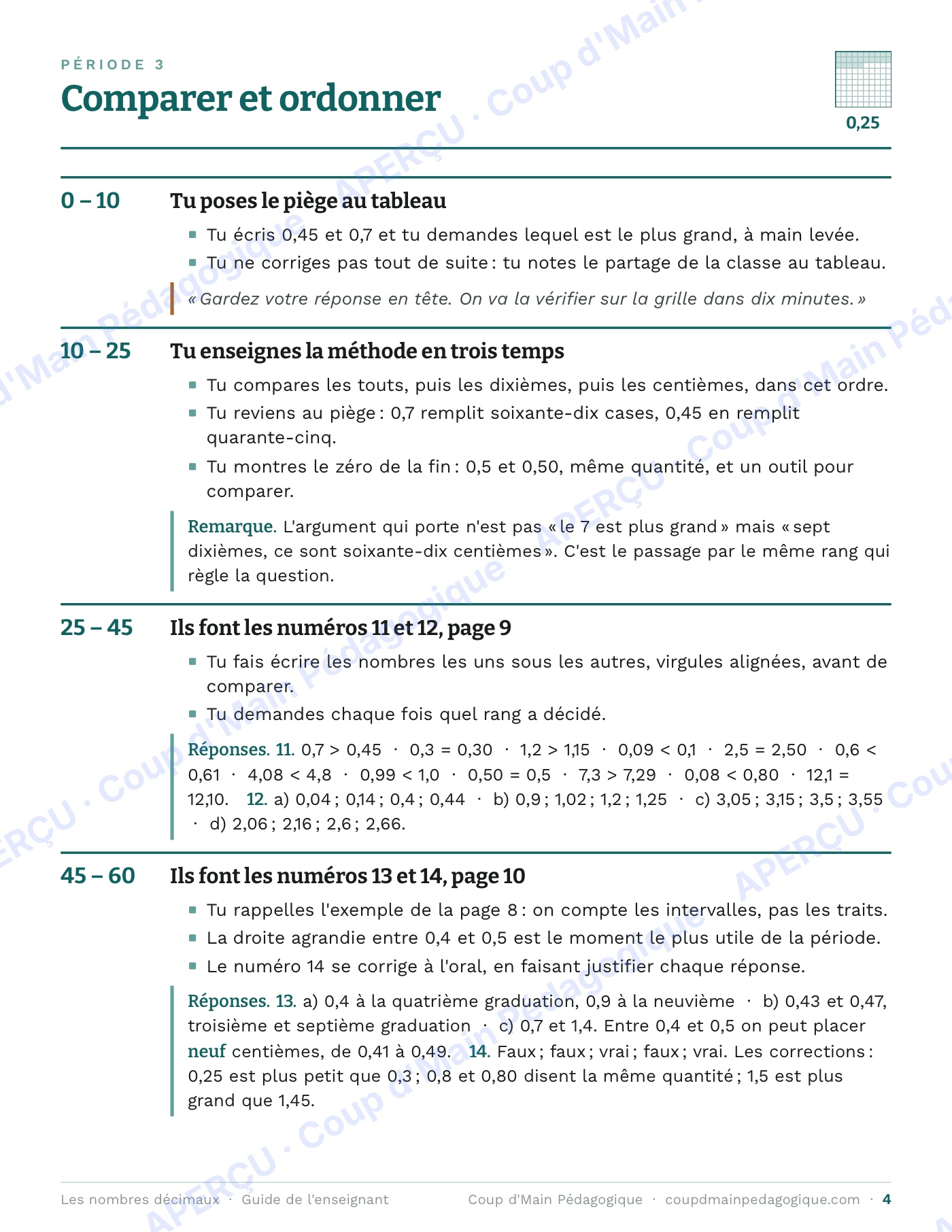Page 5 — Les nombres décimaux — 5e-6e année, unité complète
