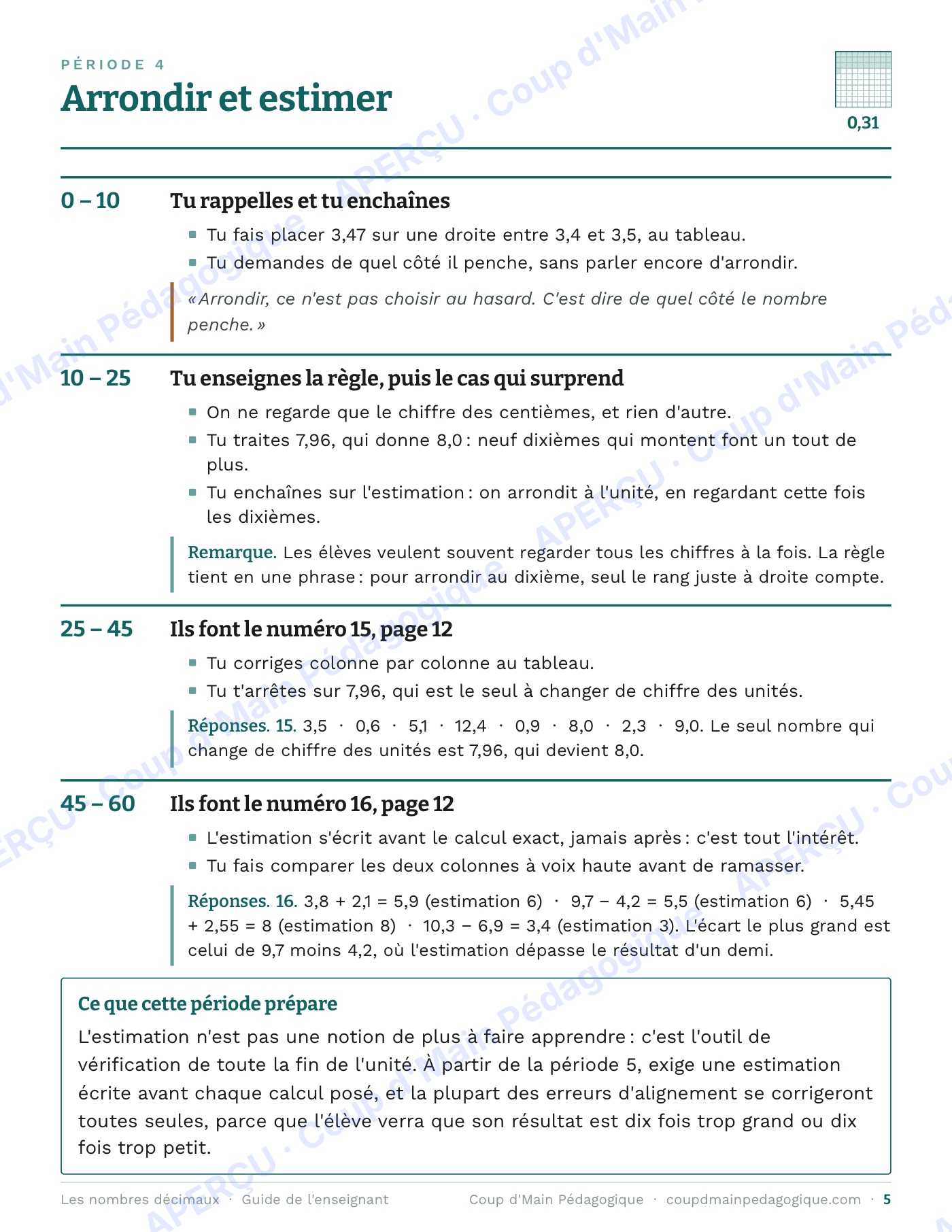 Page 6 — Les nombres décimaux — 5e-6e année, unité complète