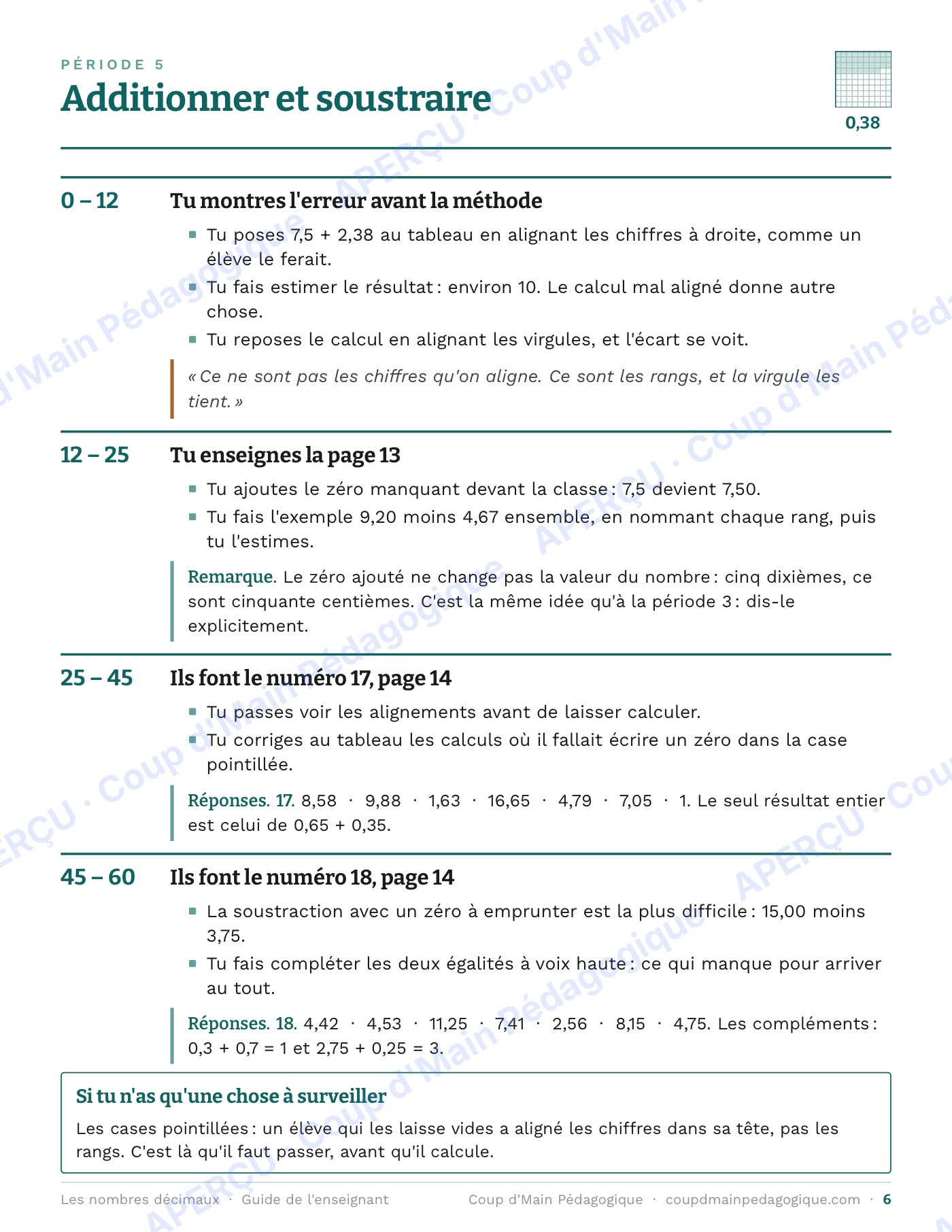 Page 7 — Les nombres décimaux — 5e-6e année, unité complète