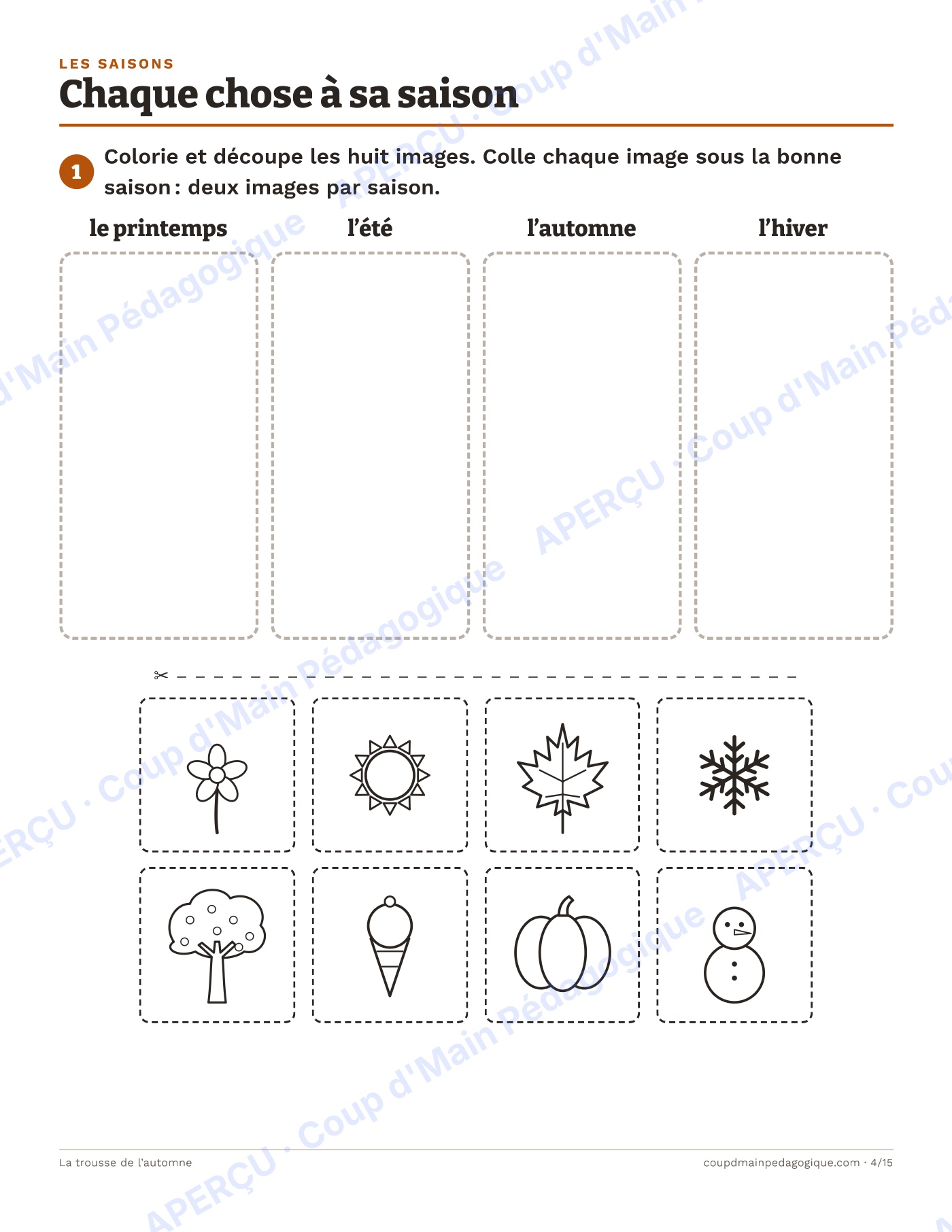 Page 7 — Les saisons et l'automne — 1re-2e année, sciences