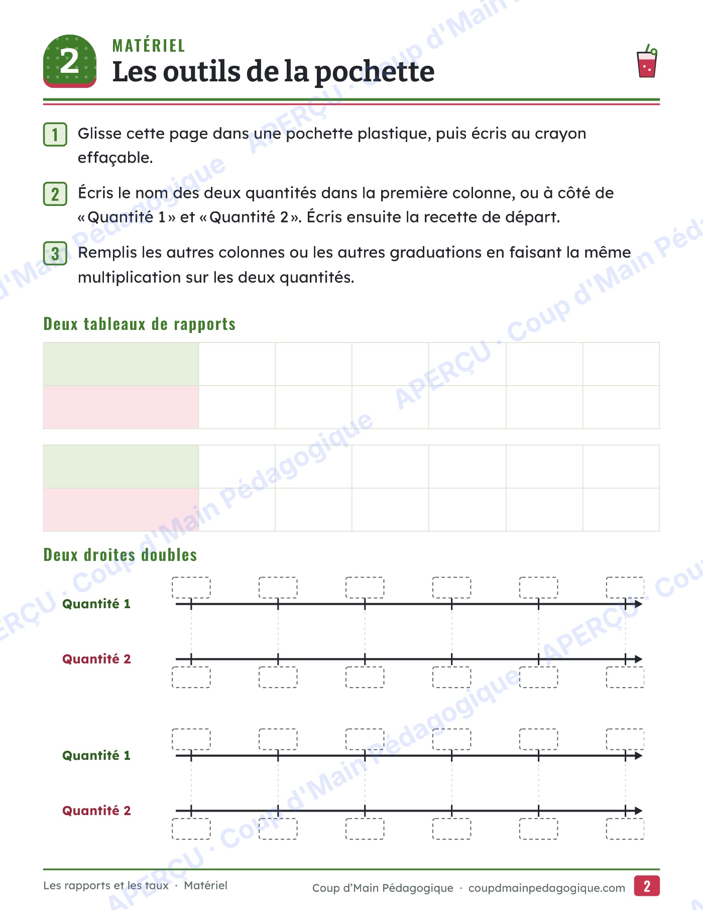 Page 2 — Rapports et taux — 5e-6e année, unité complète