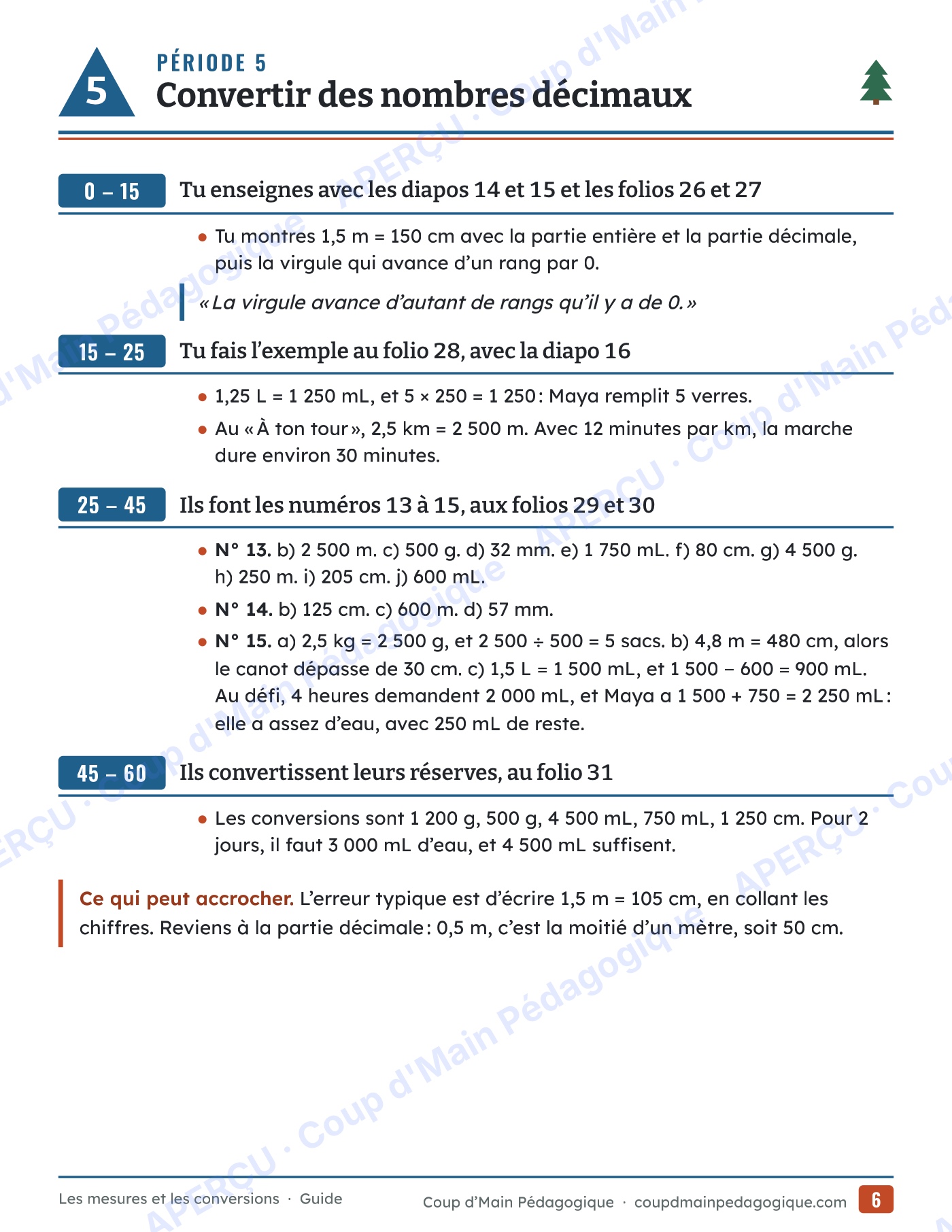Page 6 — Mesures et conversions — 5e-6e, unité complète