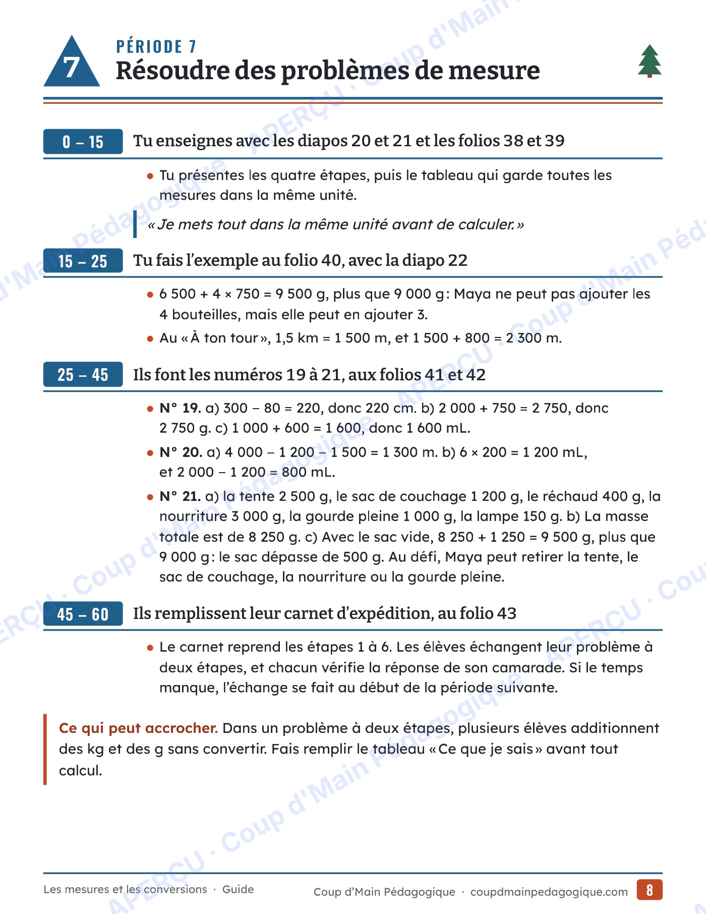 Page 8 — Mesures et conversions — 5e-6e, unité complète