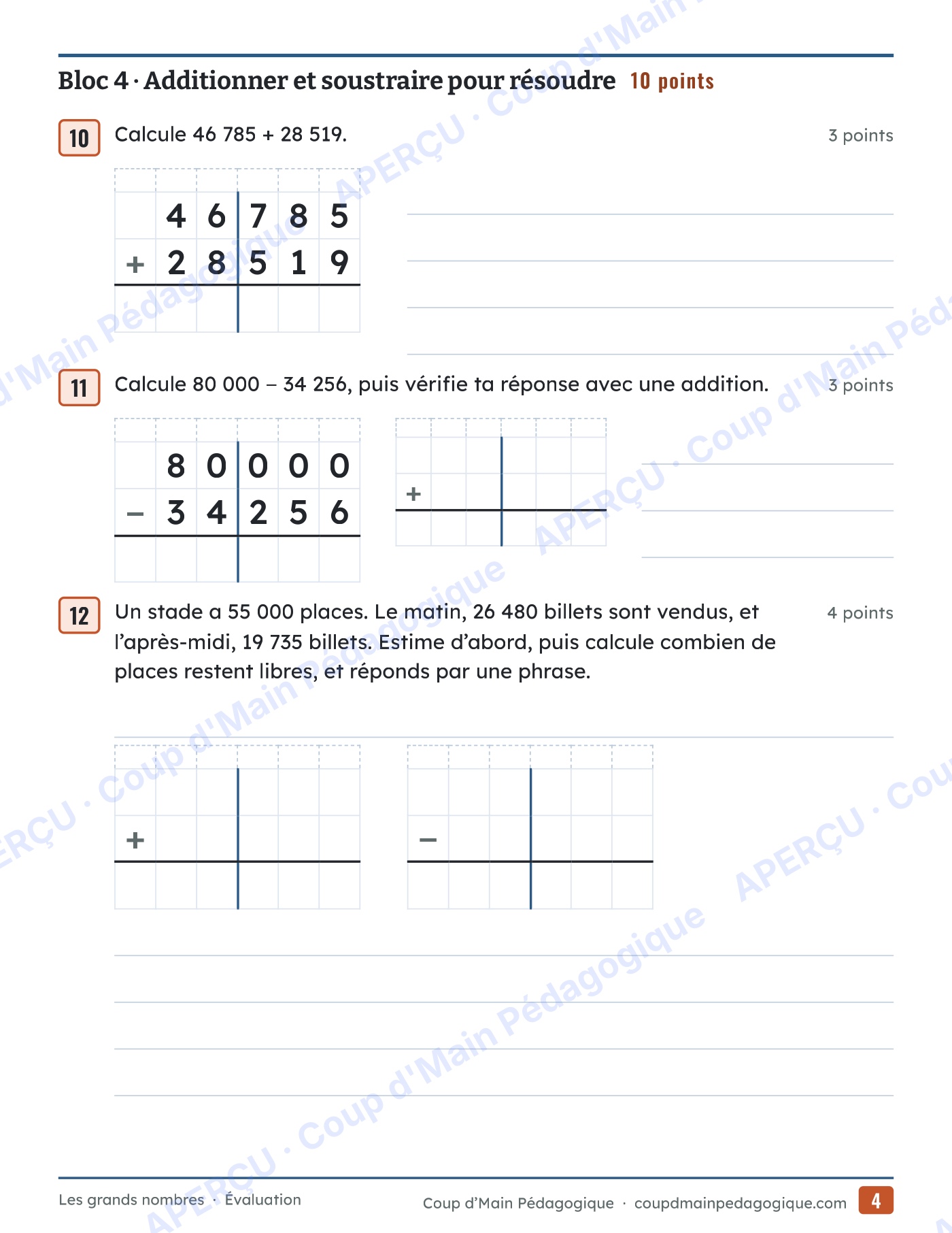 Page 5 — Les grands nombres — 4e-6e année, unité complète