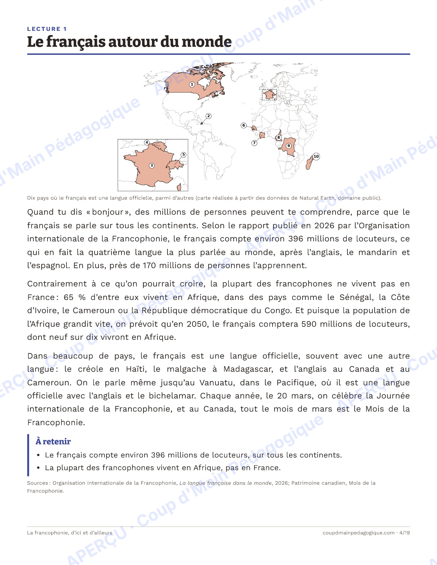 Page 4 — La francophonie d'ici et d'ailleurs — 4e-7e année
