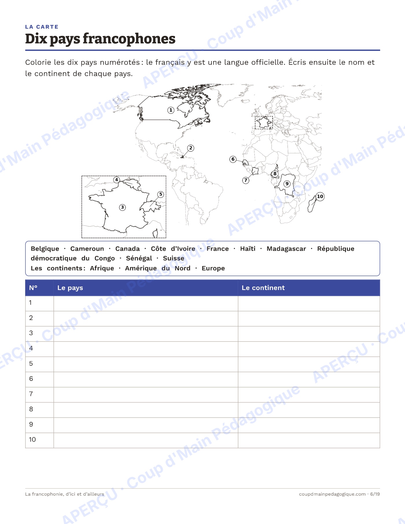 Page 6 — La francophonie d'ici et d'ailleurs — 4e-7e année