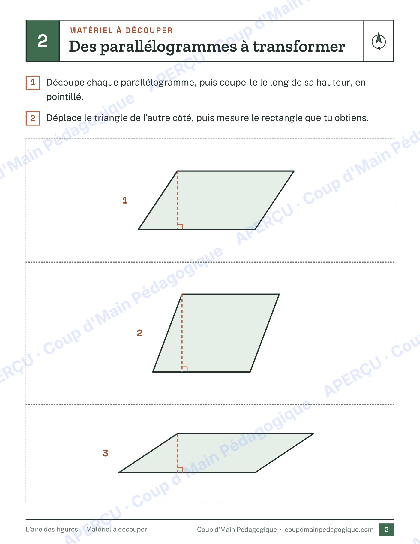 Page 8 — L'aire des figures — 5e-6e année, unité complète