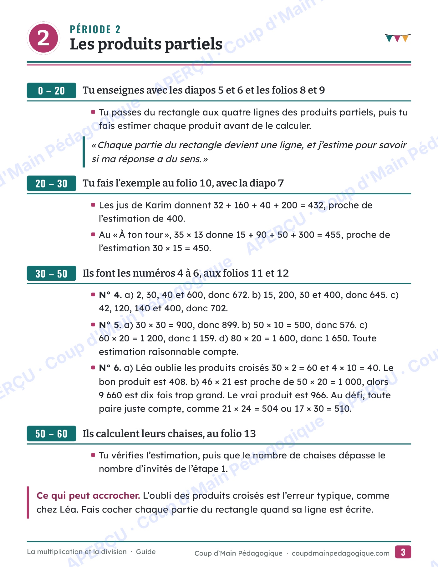 Page 4 — Multiplication et division — 5e-6e année, unité