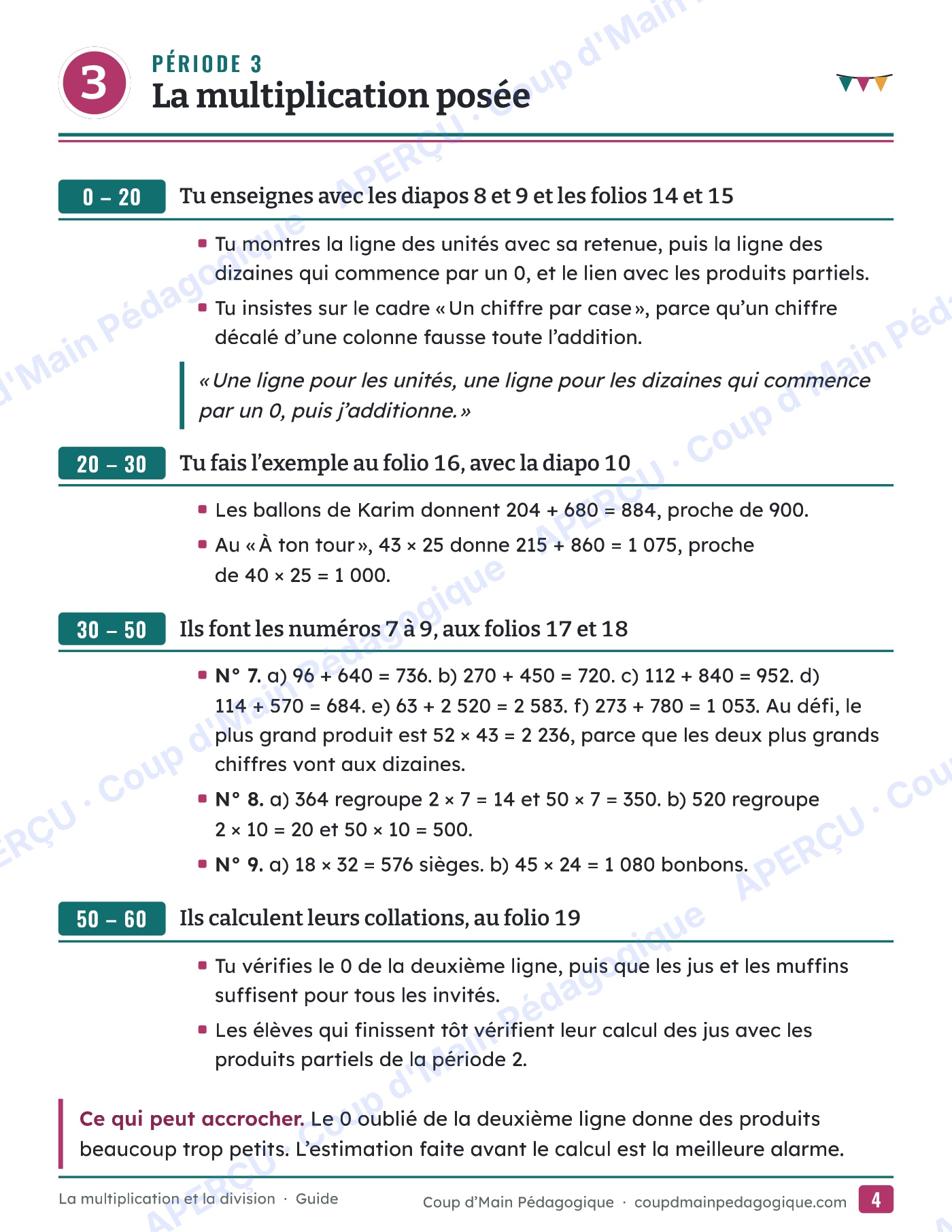 Page 5 — Multiplication et division — 5e-6e année, unité