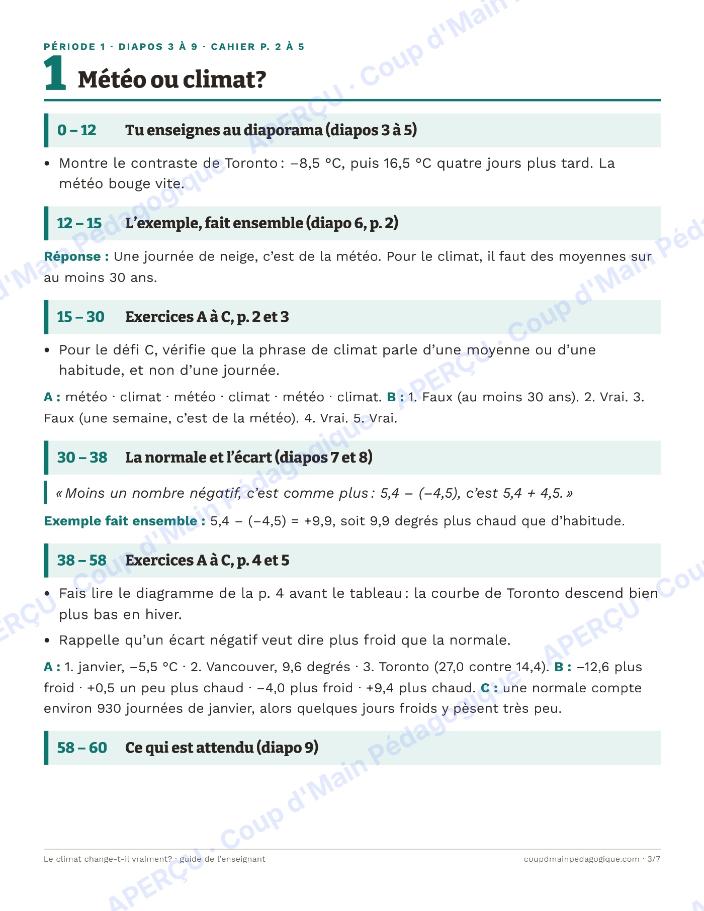 Page 6 — Le climat change-t-il vraiment? — 7e année, unité