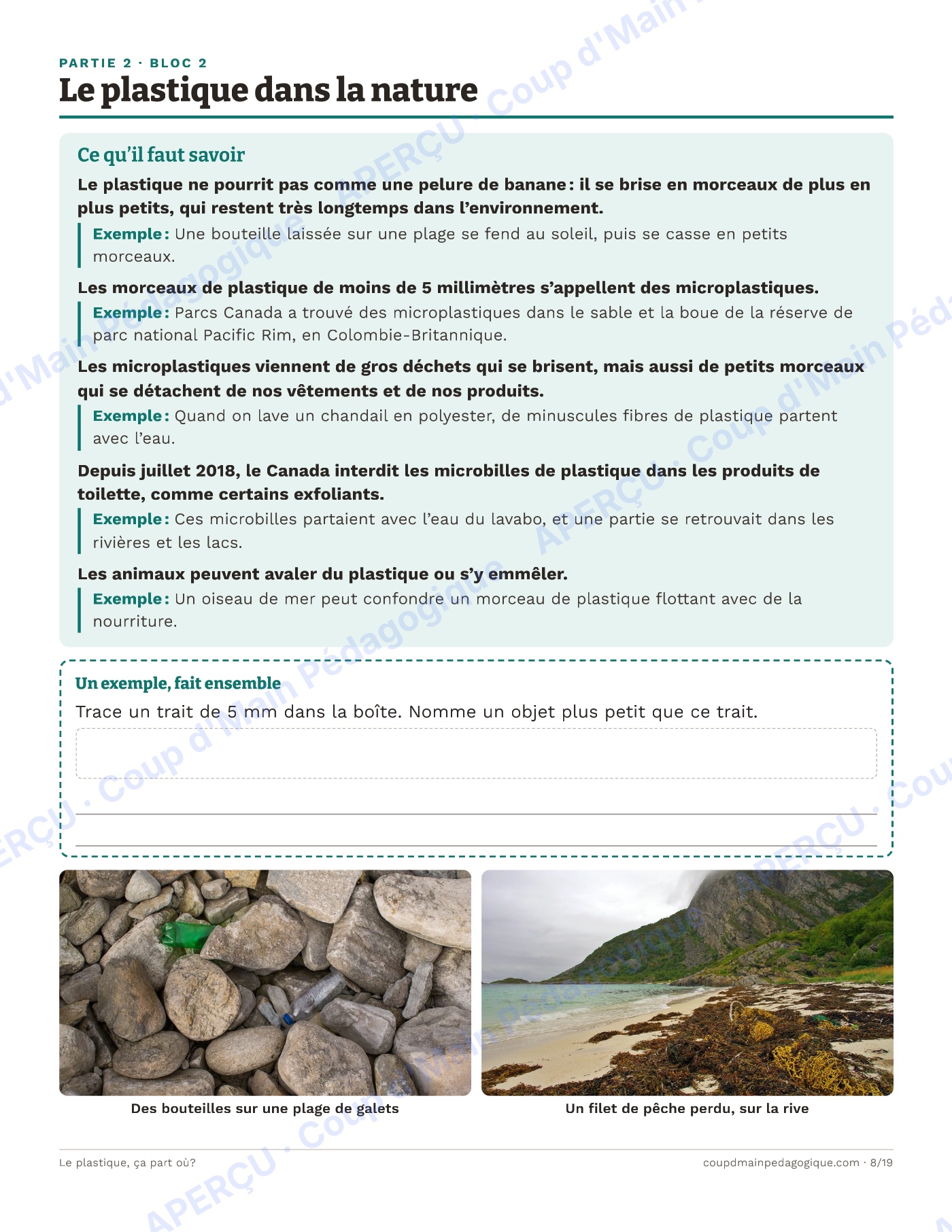 Page 8 — Le plastique, ça part où? — 4e-6e, unité et projet