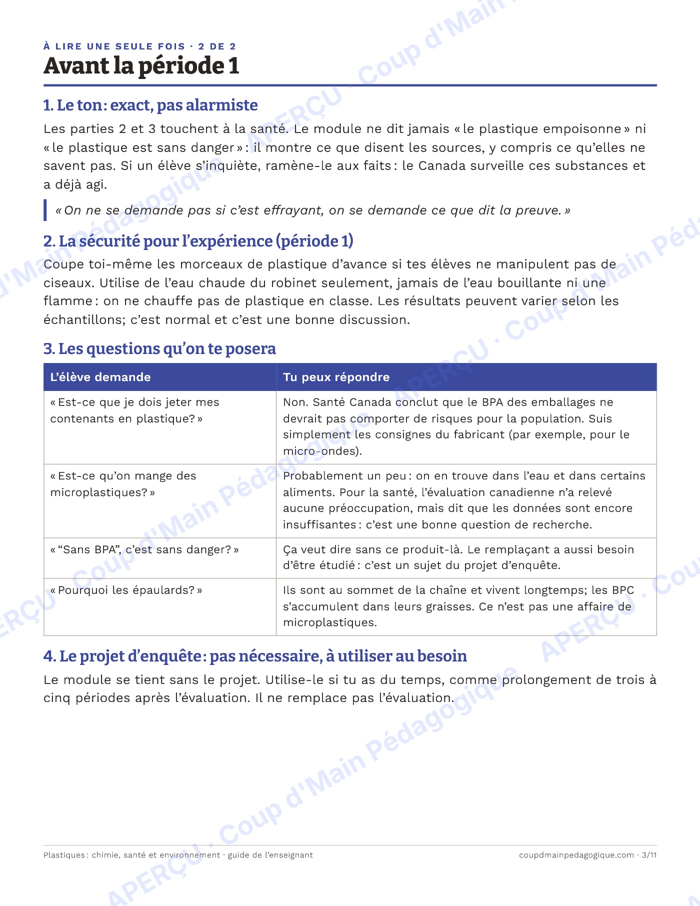Page 3 — Plastiques : chimie, santé et environnement — 9e