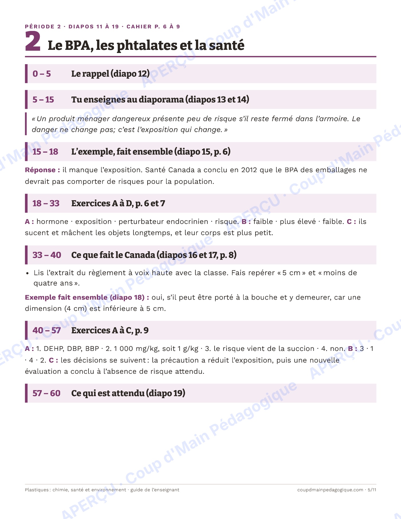 Page 5 — Plastiques : chimie, santé et environnement — 9e
