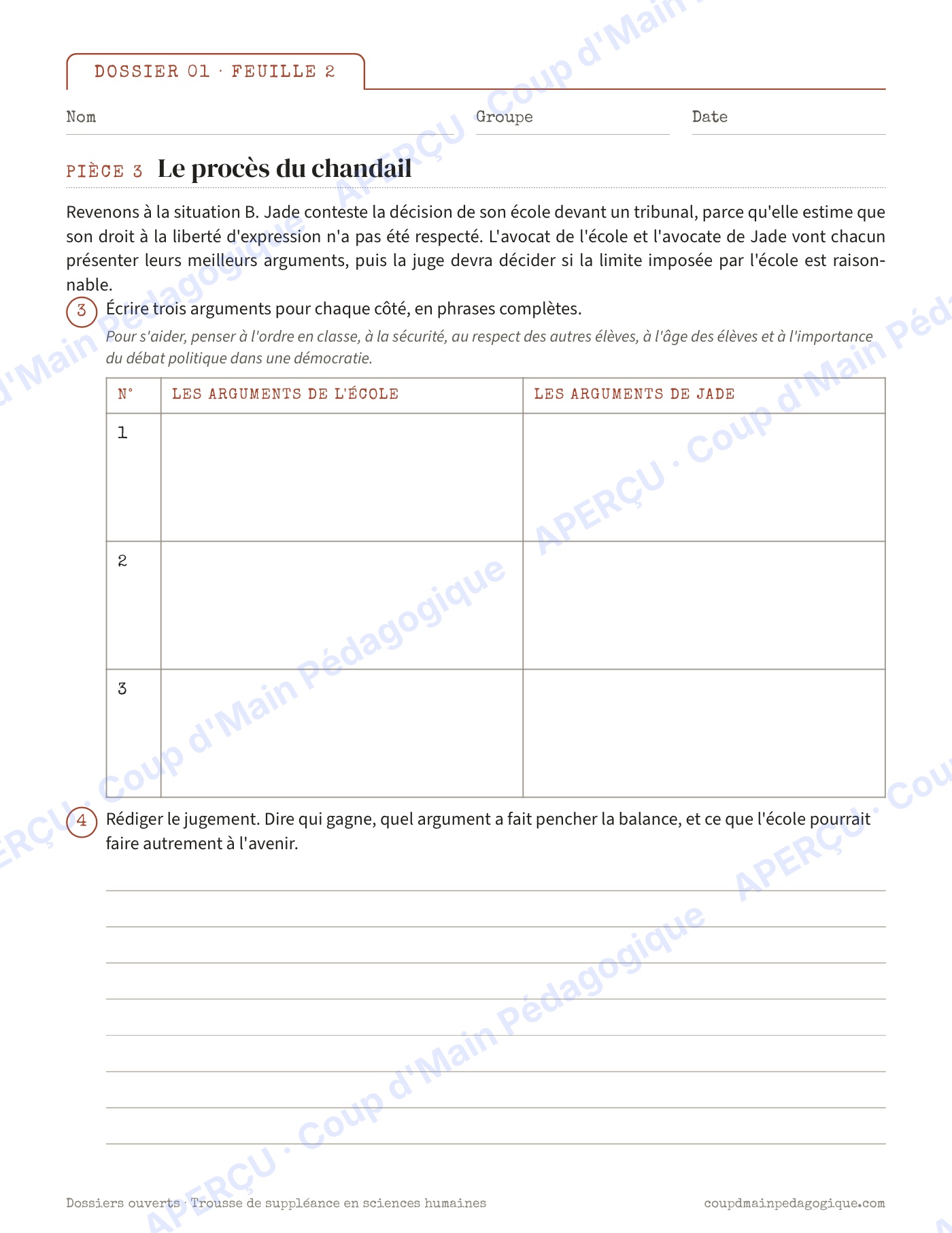 Page 3 — Sciences humaines — 10e-12e année, suppléance