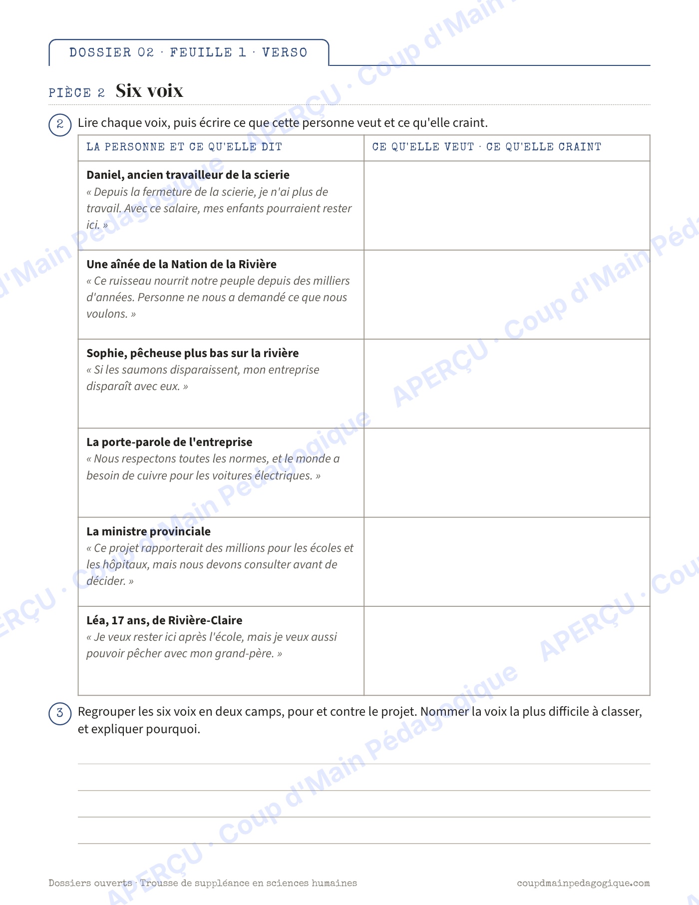 Page 6 — Sciences humaines — 10e-12e année, suppléance