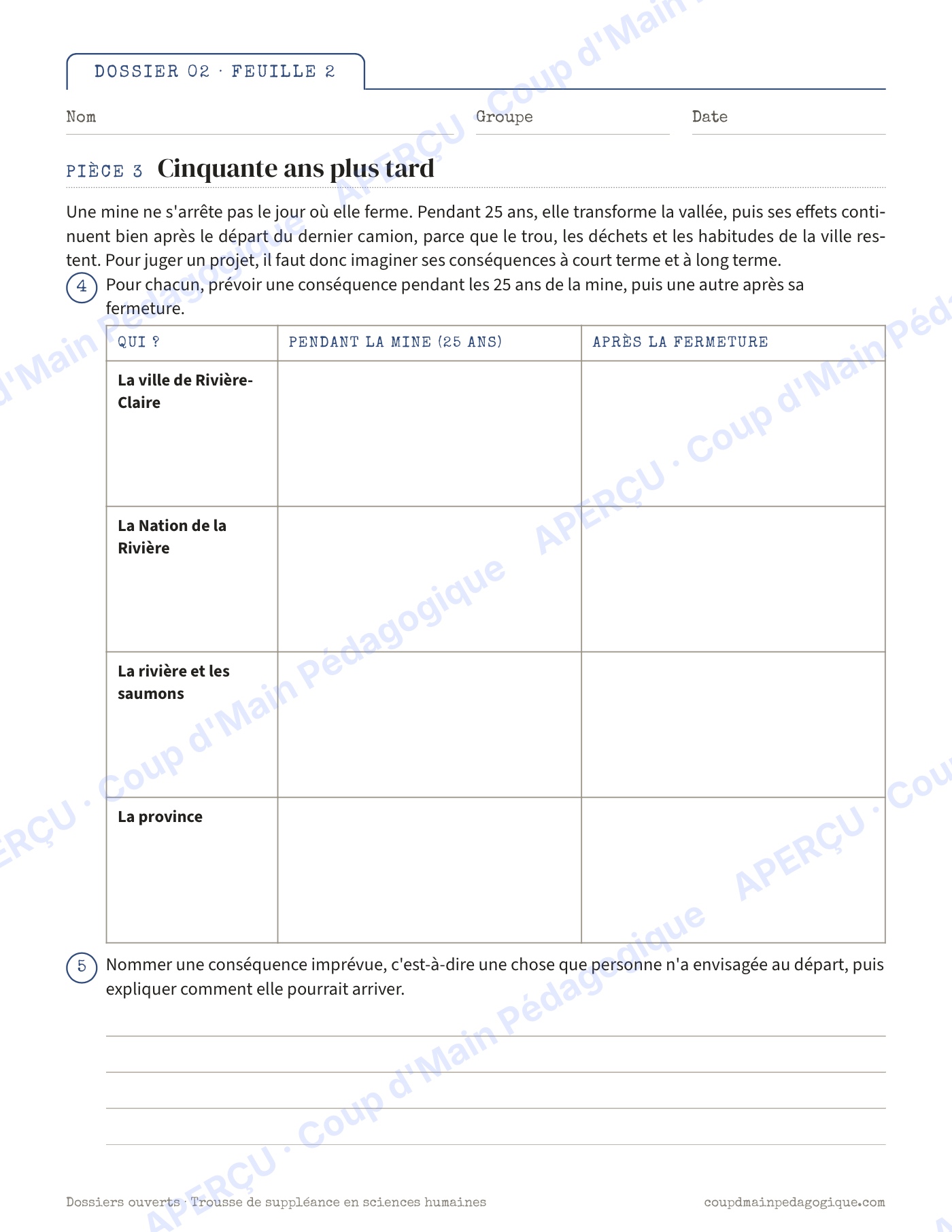 Page 7 — Sciences humaines — 10e-12e année, suppléance