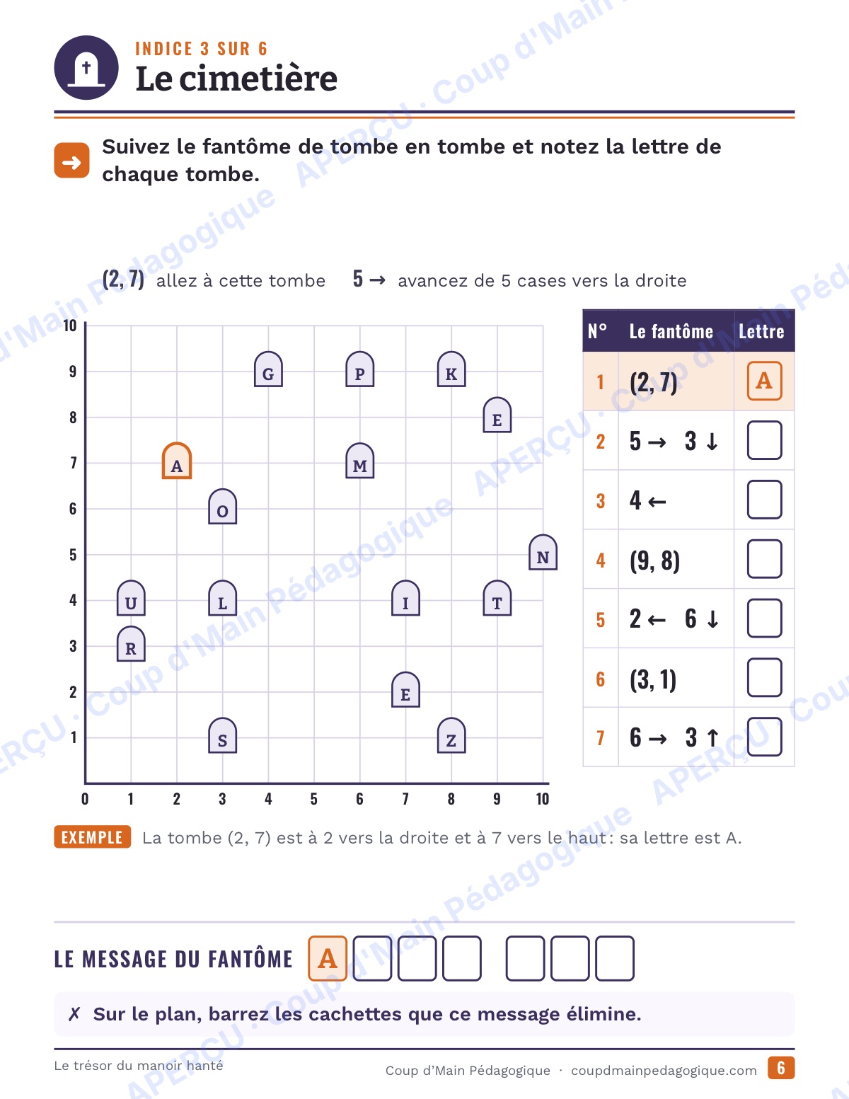 Page 6 — Le manoir hanté — 4e-6e année, chasse au trésor