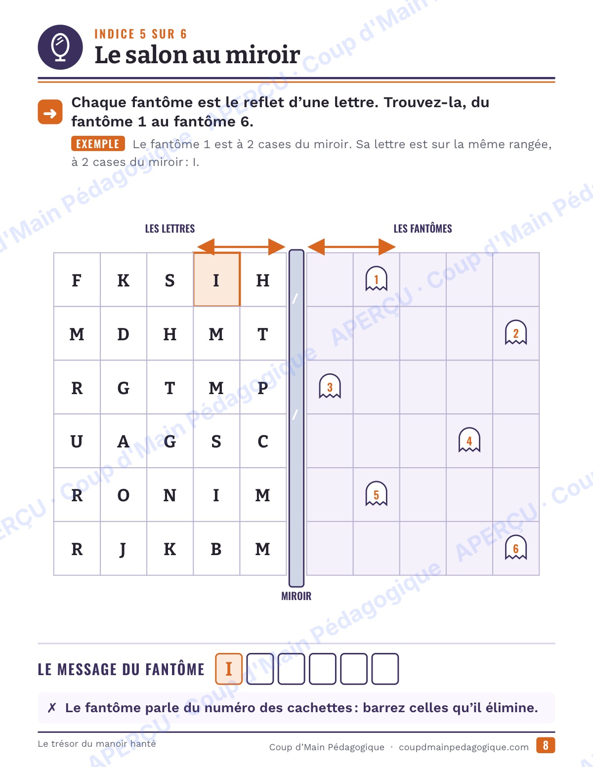 Page 8 — Le manoir hanté — 4e-6e année, chasse au trésor