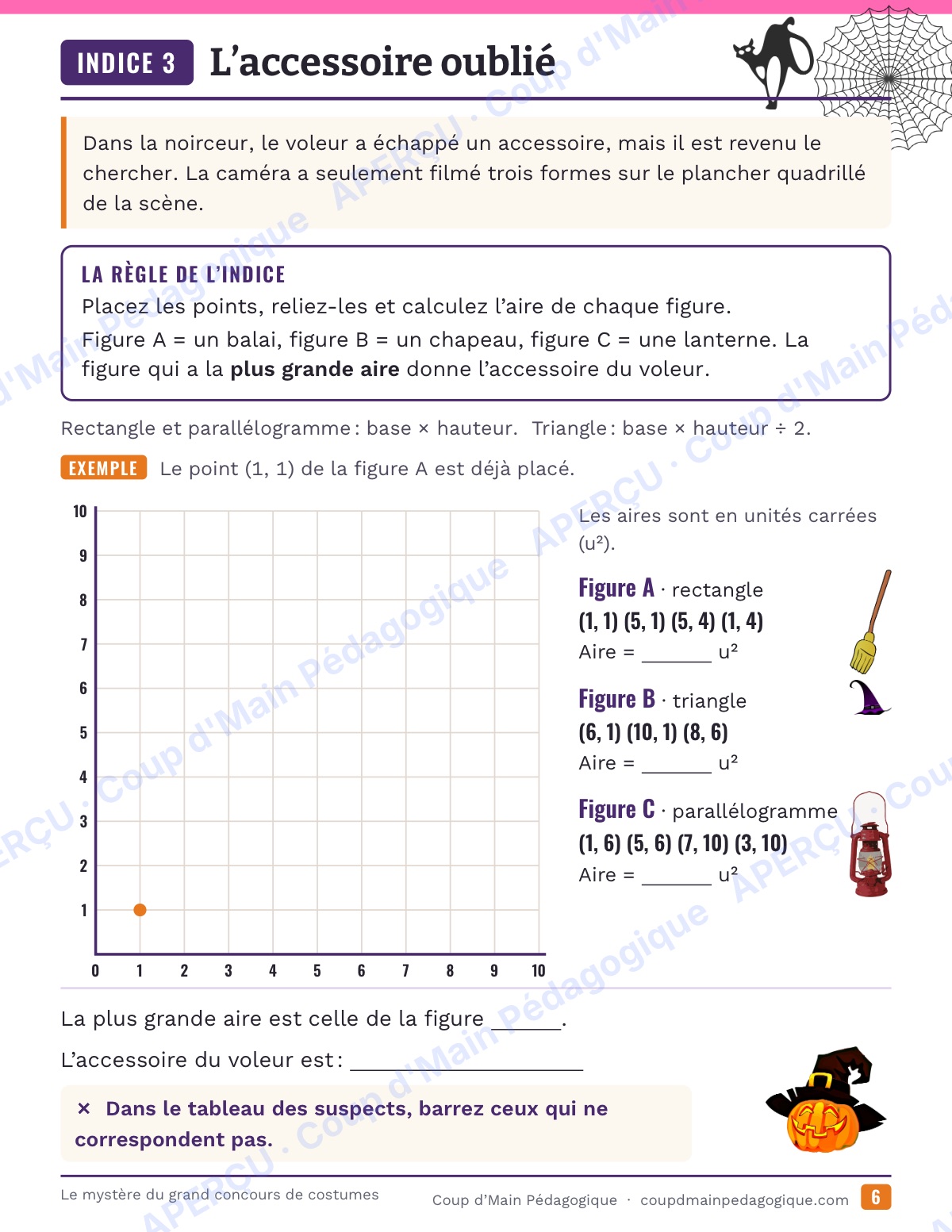 Page 6 — Le concours de costumes — 4e-6e, enquête maths