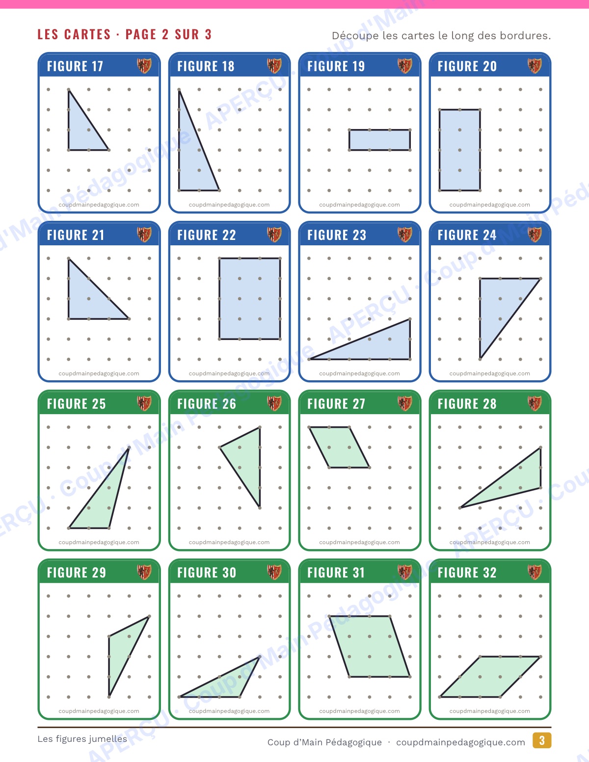Page 3 — Les figures jumelles — 4e-6e, jeu de géométrie
