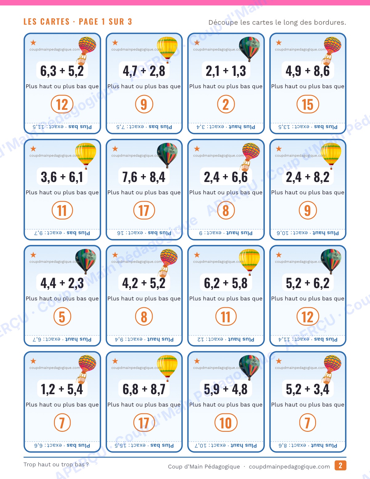 Page 7 — Trop haut ou trop bas ? — 4e-6e, jeu d'estimation