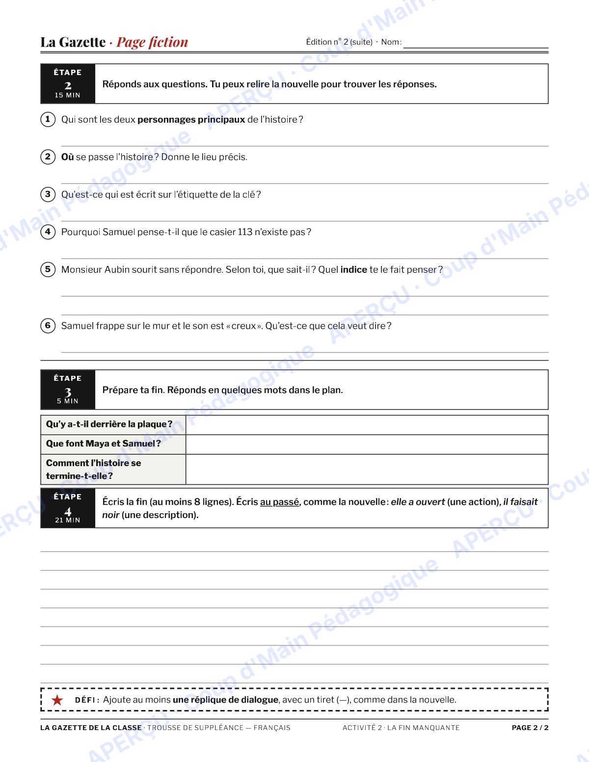 Page 4 — La Gazette de la classe — 7e-8e, suppléance