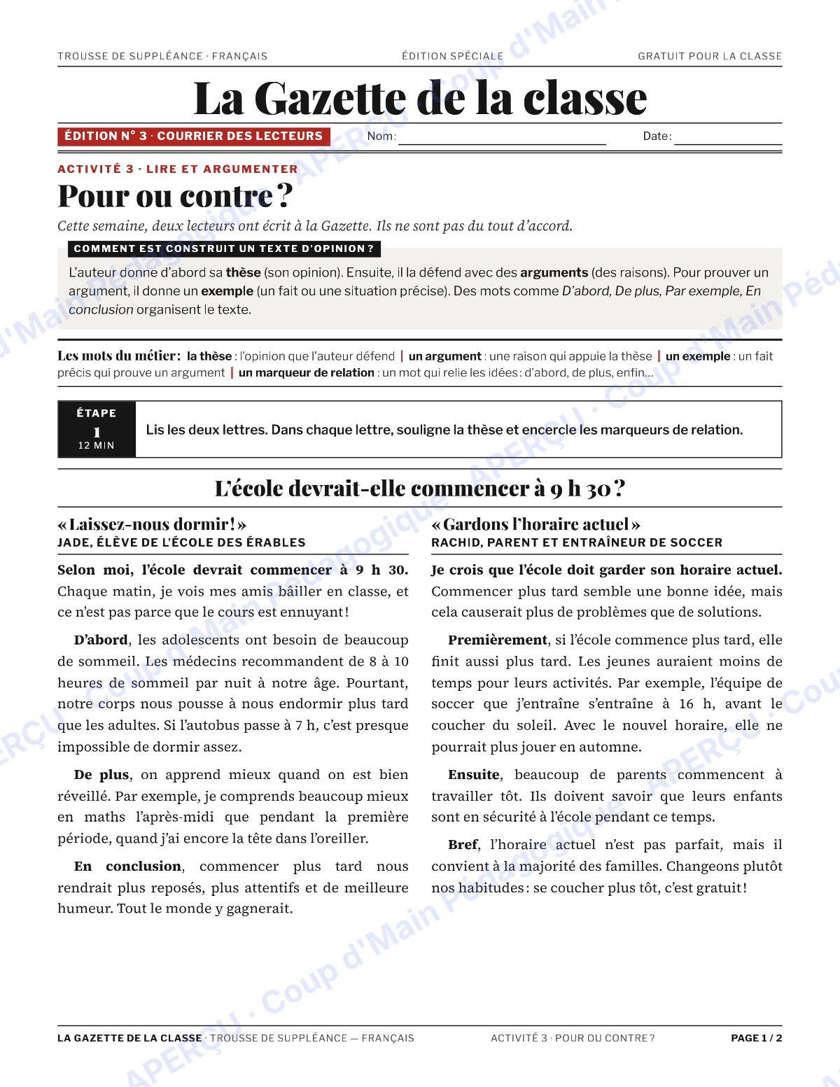 Page 5 — La Gazette de la classe — 7e-8e, suppléance