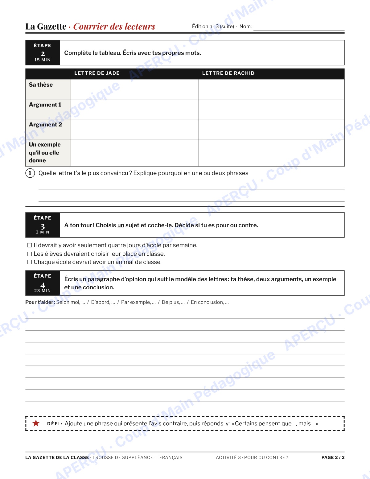 Page 6 — La Gazette de la classe — 7e-8e, suppléance