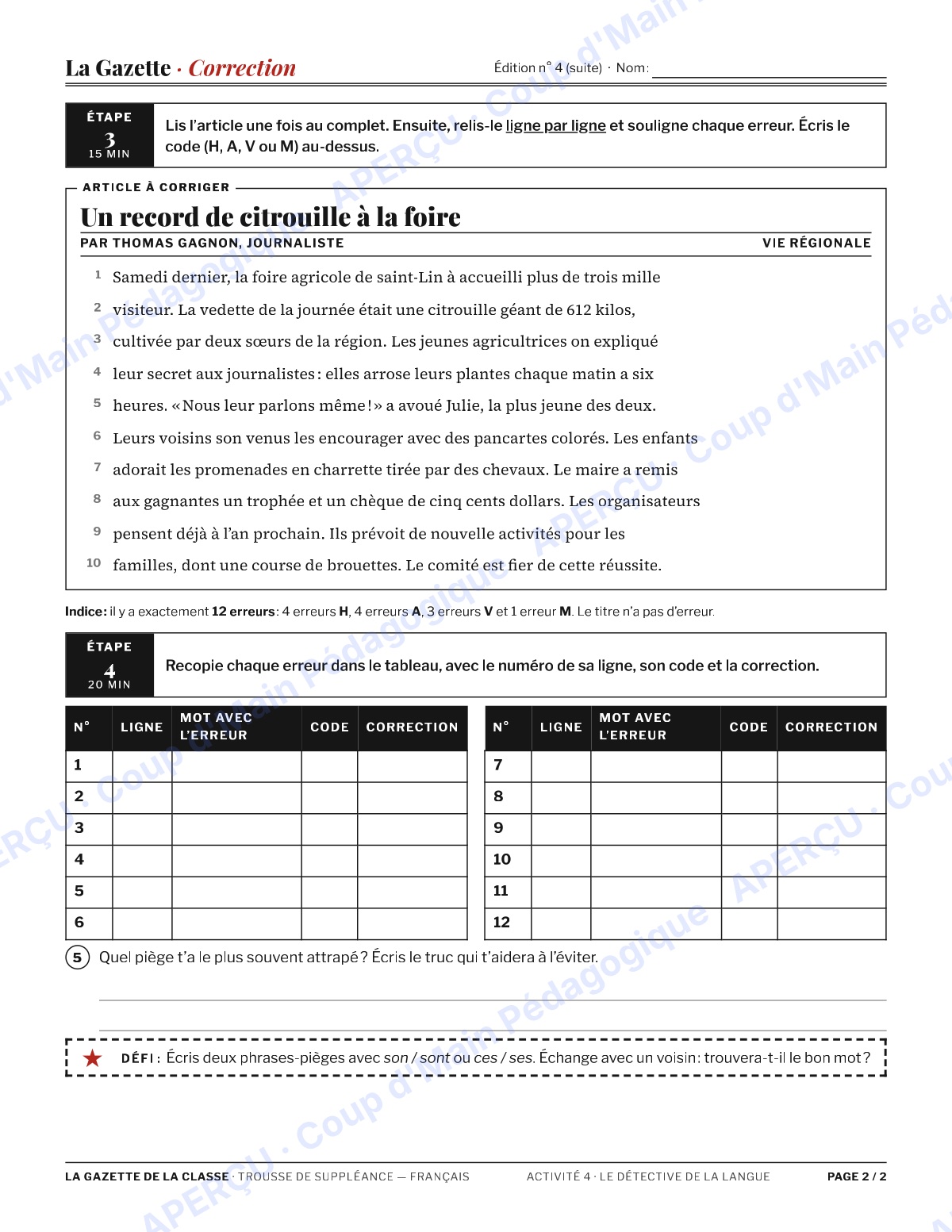 Page 8 — La Gazette de la classe — 7e-8e, suppléance