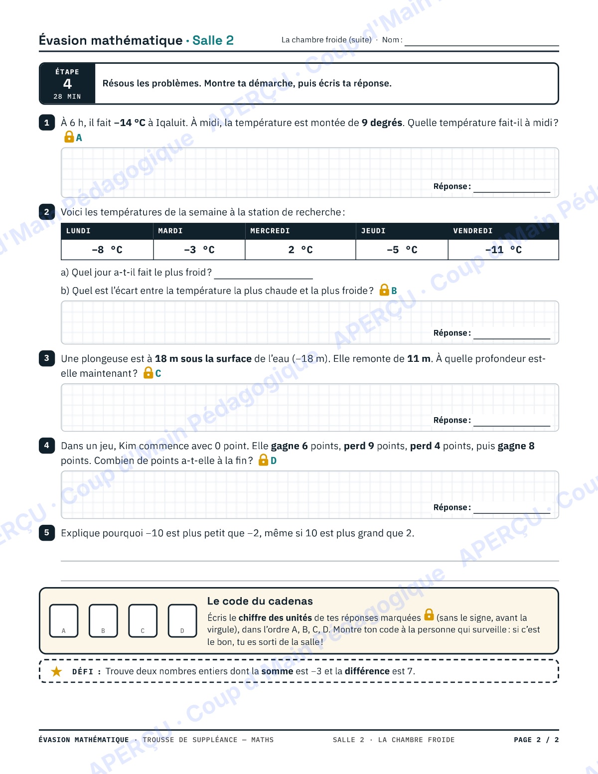 Page 4 — Évasion mathématique — 7e-8e, suppléance