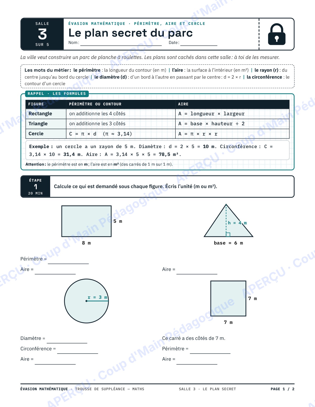 Page 5 — Évasion mathématique — 7e-8e, suppléance