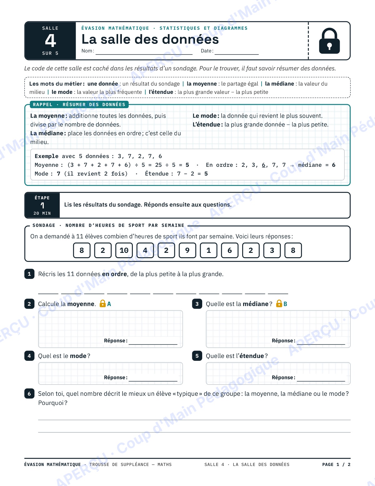 Page 7 — Évasion mathématique — 7e-8e, suppléance