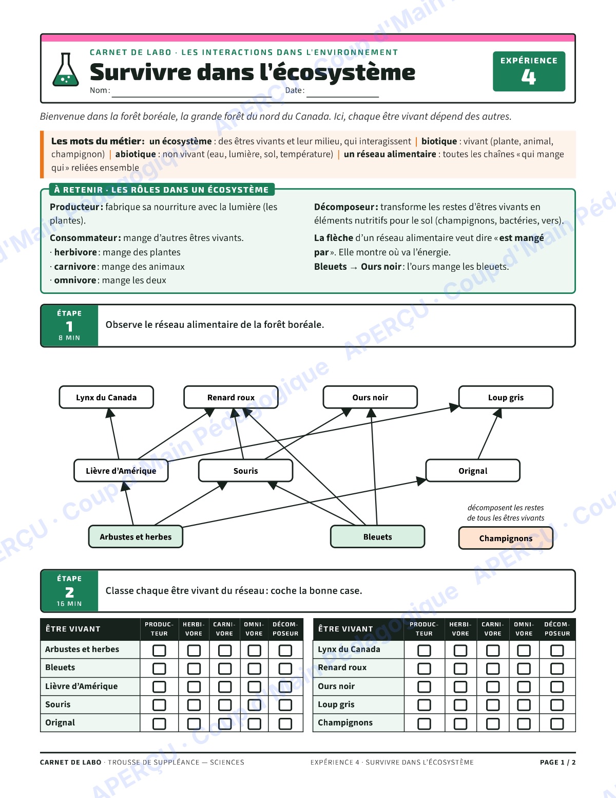 Page 7 — Carnet de labo (sciences) — 7e-8e, suppléance