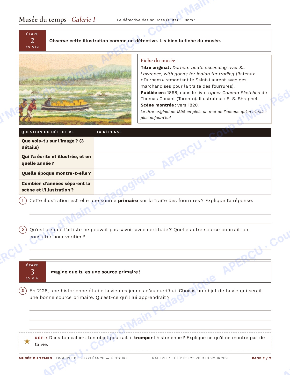Page 2 — Musée du temps (histoire) — 7e-8e, suppléance