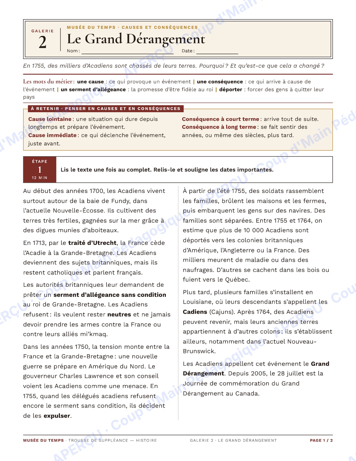 Page 3 — Musée du temps (histoire) — 7e-8e, suppléance