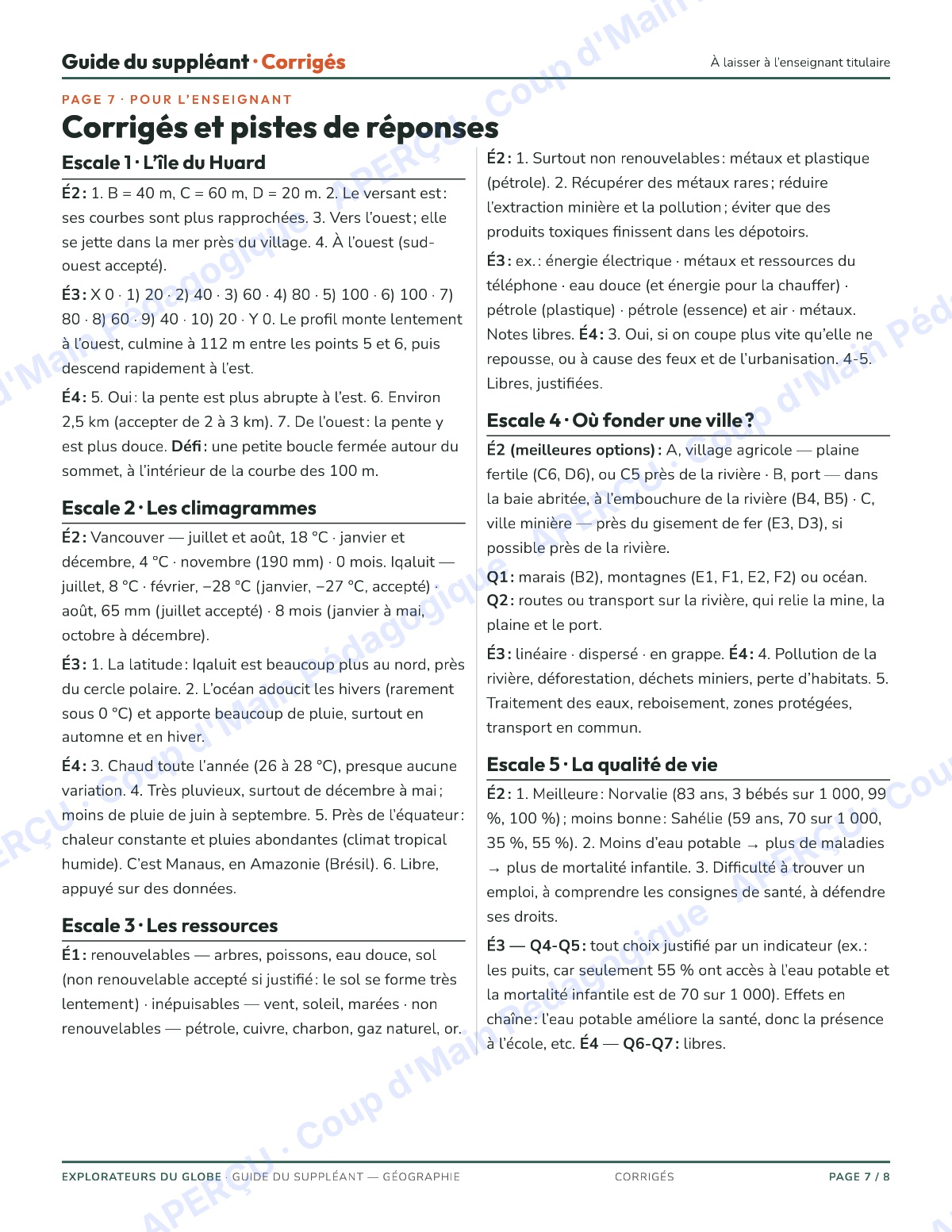Page 7 — Explorateurs du globe (géo) — 7e-8e, suppléance