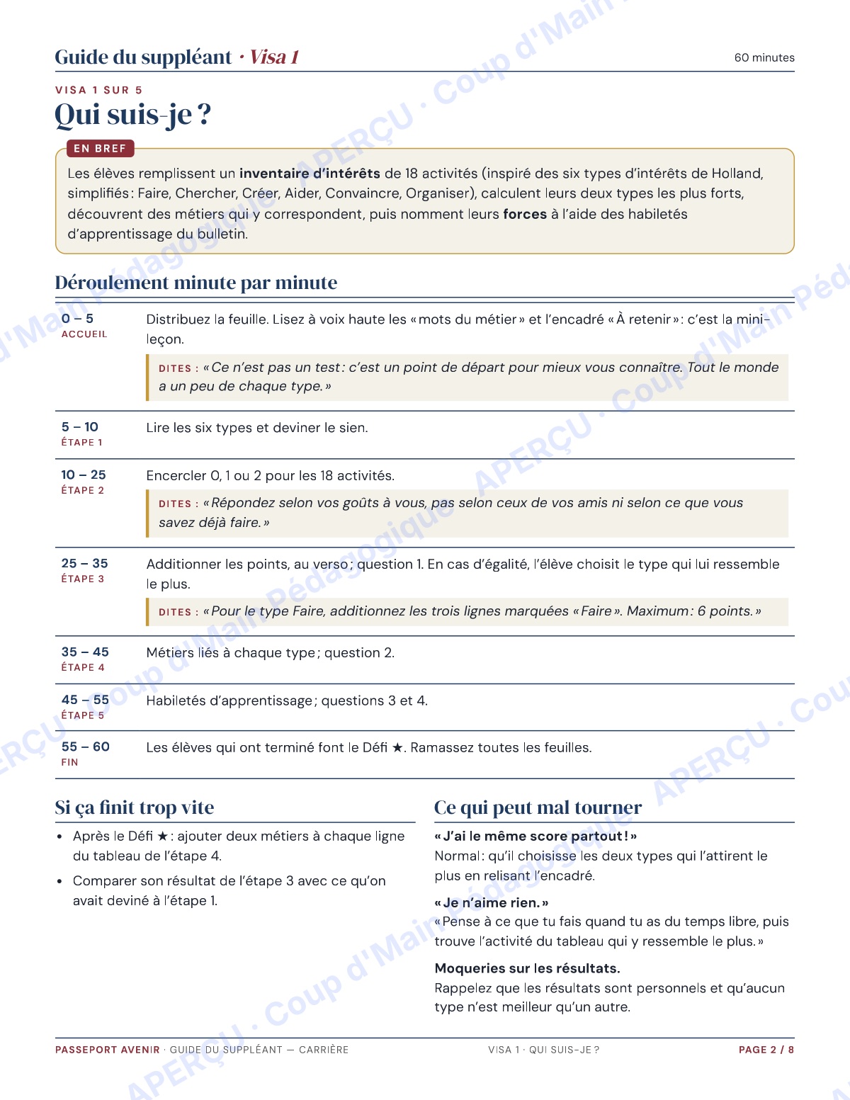 Page 2 — Passeport avenir (carrière) — 7e-8e, suppléance