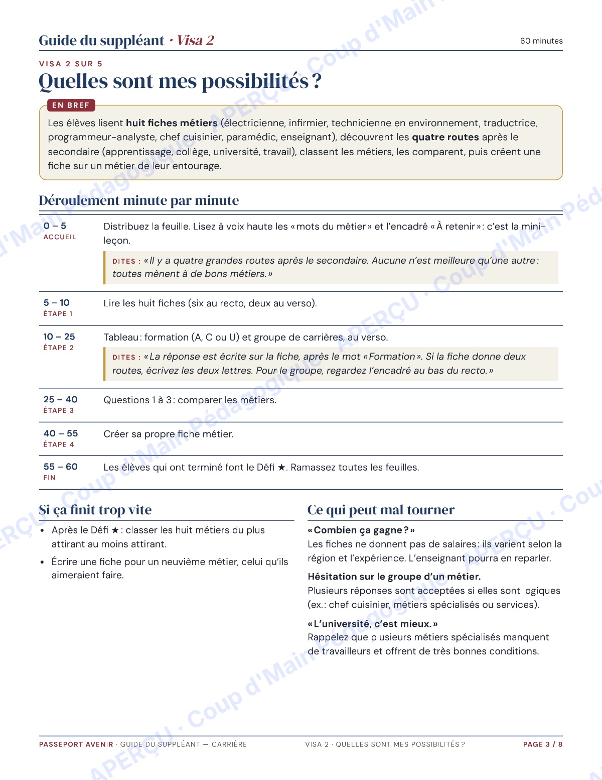 Page 3 — Passeport avenir (carrière) — 7e-8e, suppléance
