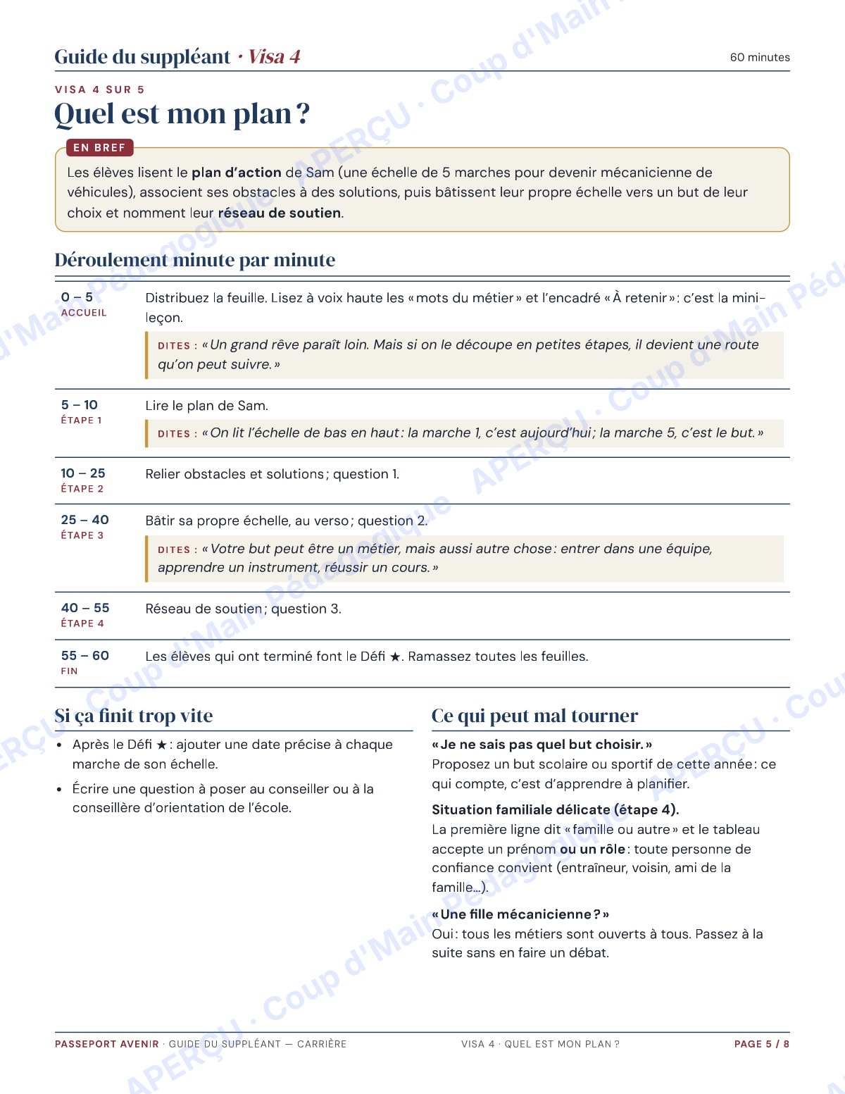 Page 5 — Passeport avenir (carrière) — 7e-8e, suppléance