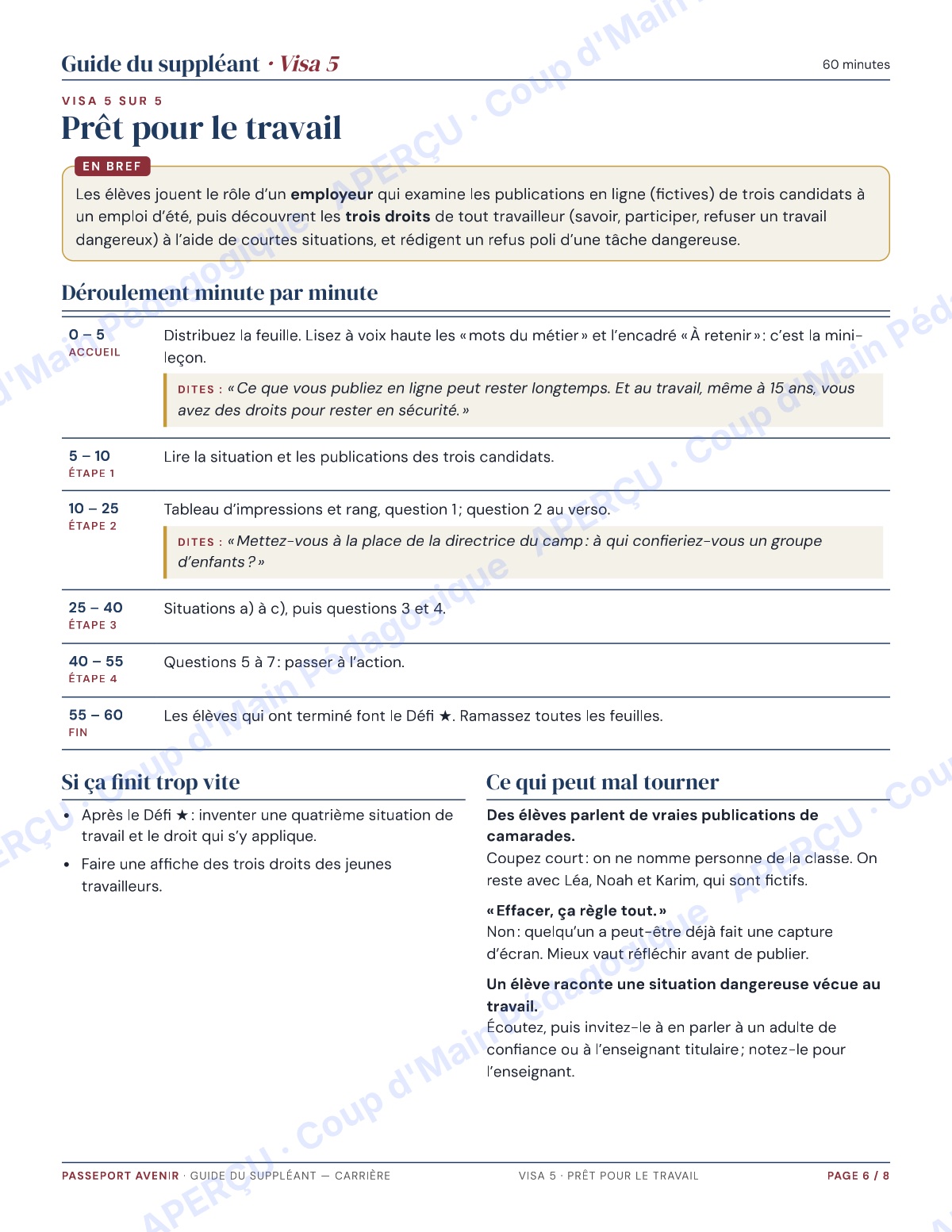 Page 6 — Passeport avenir (carrière) — 7e-8e, suppléance