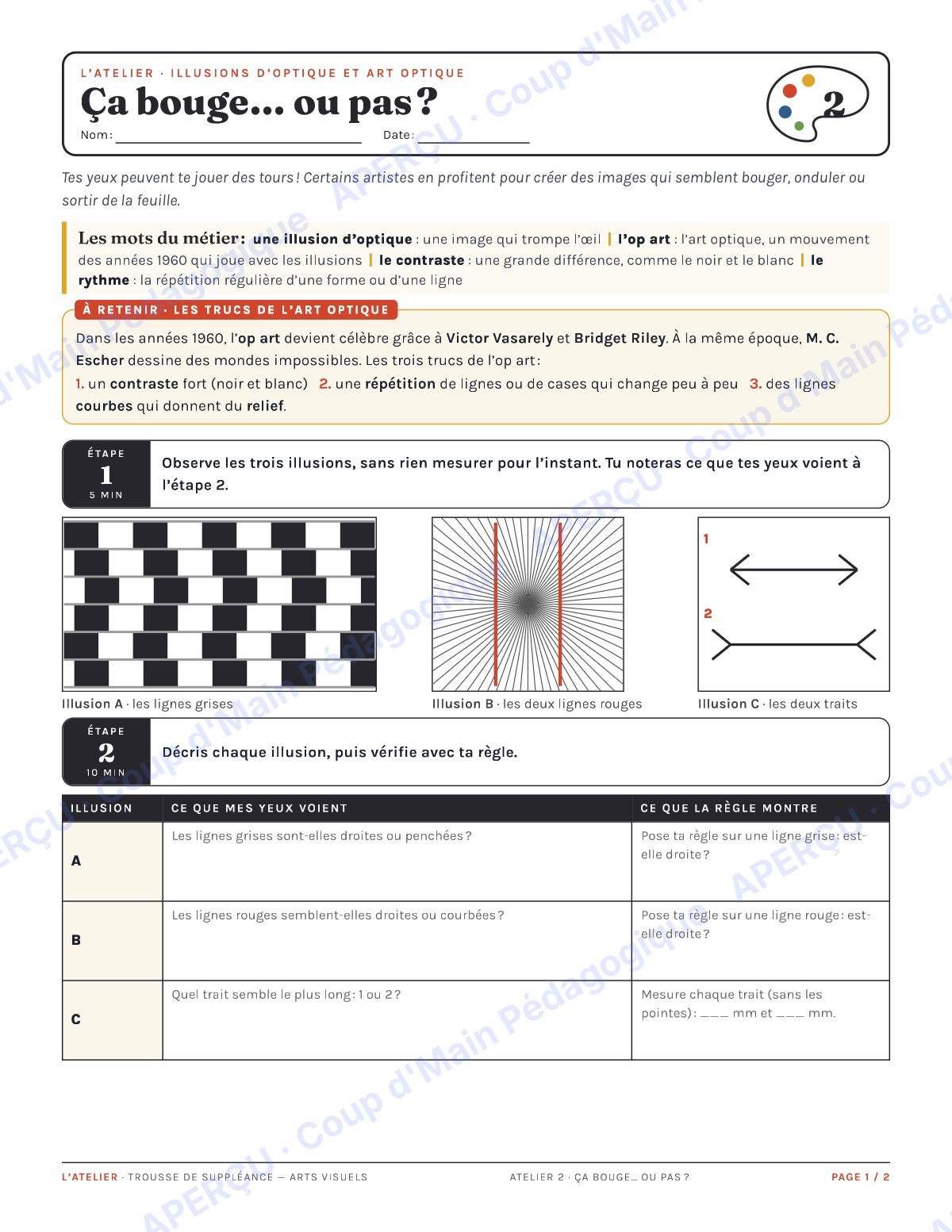 Page 3 — L'Atelier (arts visuels) — 7e-8e, suppléance