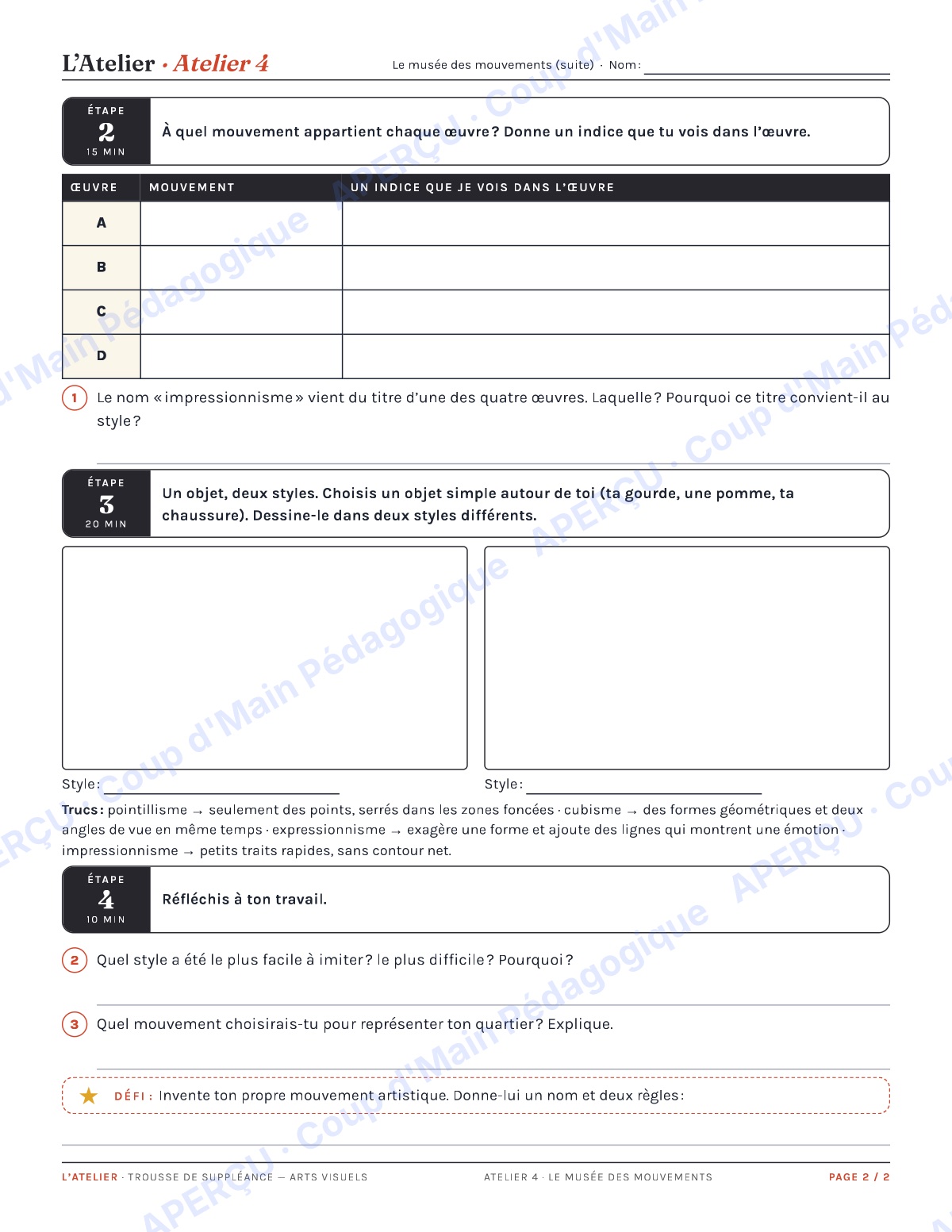 Page 8 — L'Atelier (arts visuels) — 7e-8e, suppléance