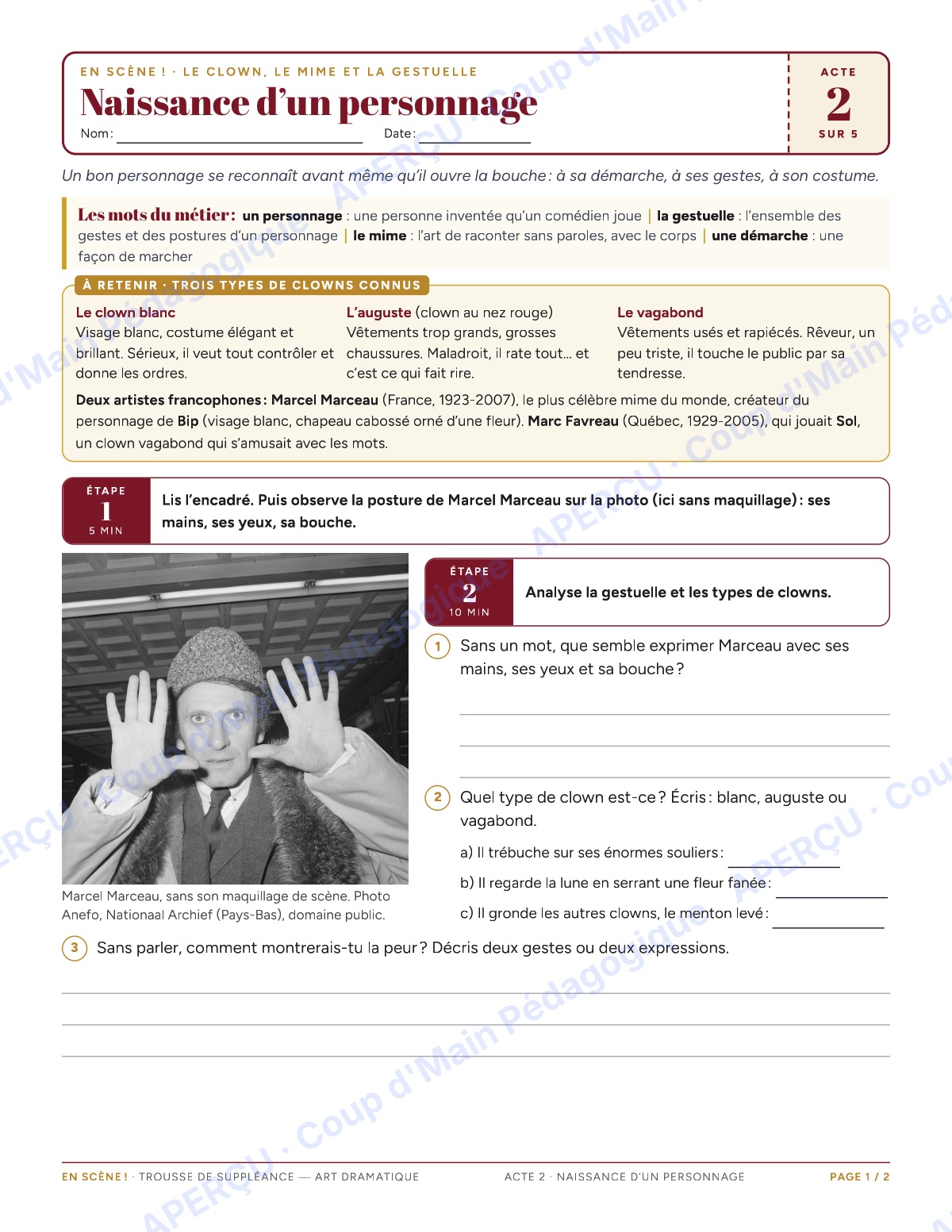Page 3 — En scène ! (art dramatique) — 7e-8e, suppléance