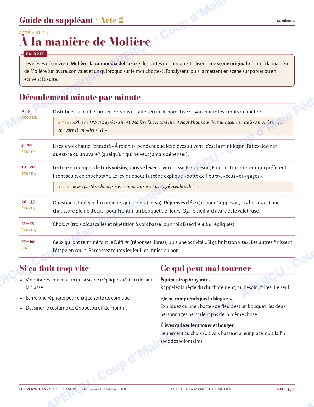 Page 3 — Art dramatique — 9e-10e, trousse de suppléance