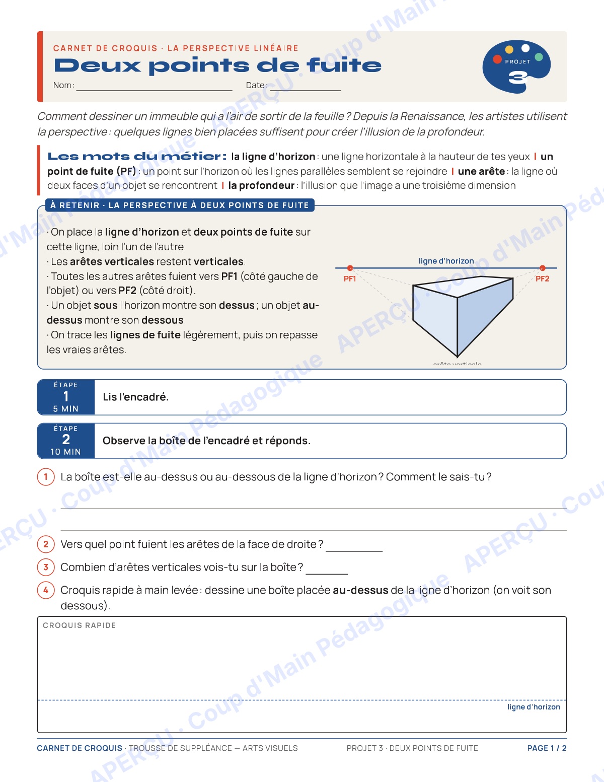 Page 5 — Arts visuels — 9e-10e année, trousse de suppléance