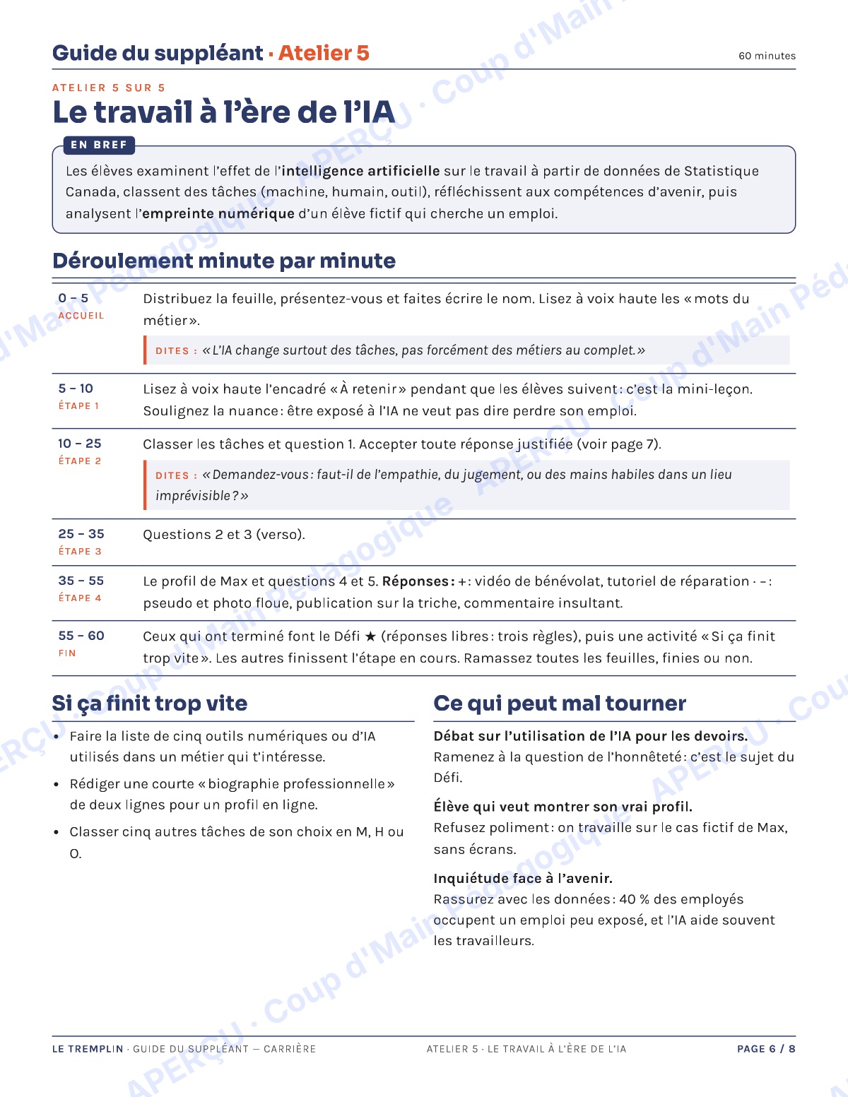 Page 6 — Carrières — 9e-10e année, trousse de suppléance