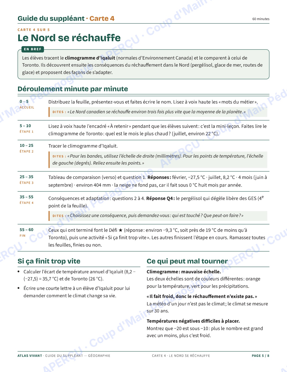 Page 5 — Géographie du Canada — 9e-10e année, suppléance
